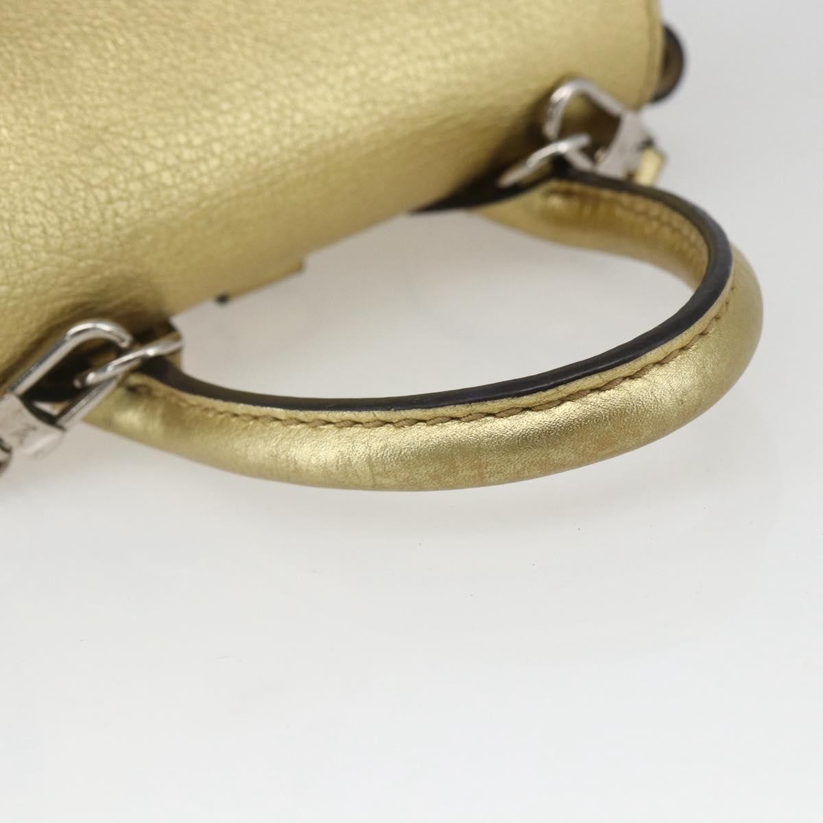 Louis Vuitton Lockme Leather Gold Leather Backpack Bag (Pre-Owned)
