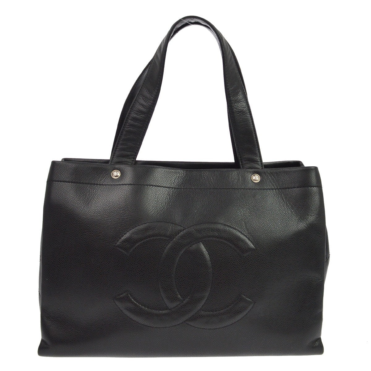 Chanel Vintage Timeless Shopping Caviar Black Leather Tote Bag Bag (Pre-Owned)