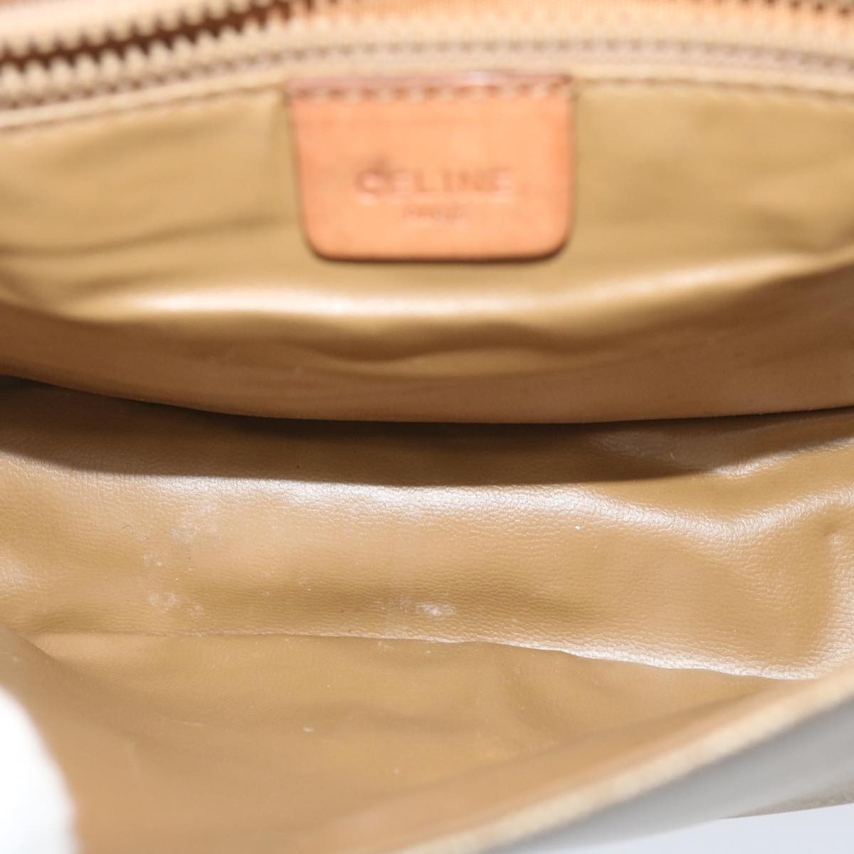 Celine Vintage Macadam Canvas And Leather Beige Canvas Shoulder Bag Bag (Pre-Owned)