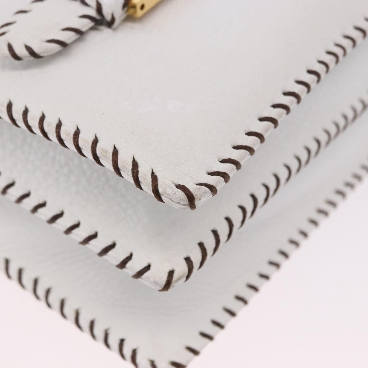 Fendi Shoulder Leather White Leather Shoulder Bag Bag (Pre-Owned)