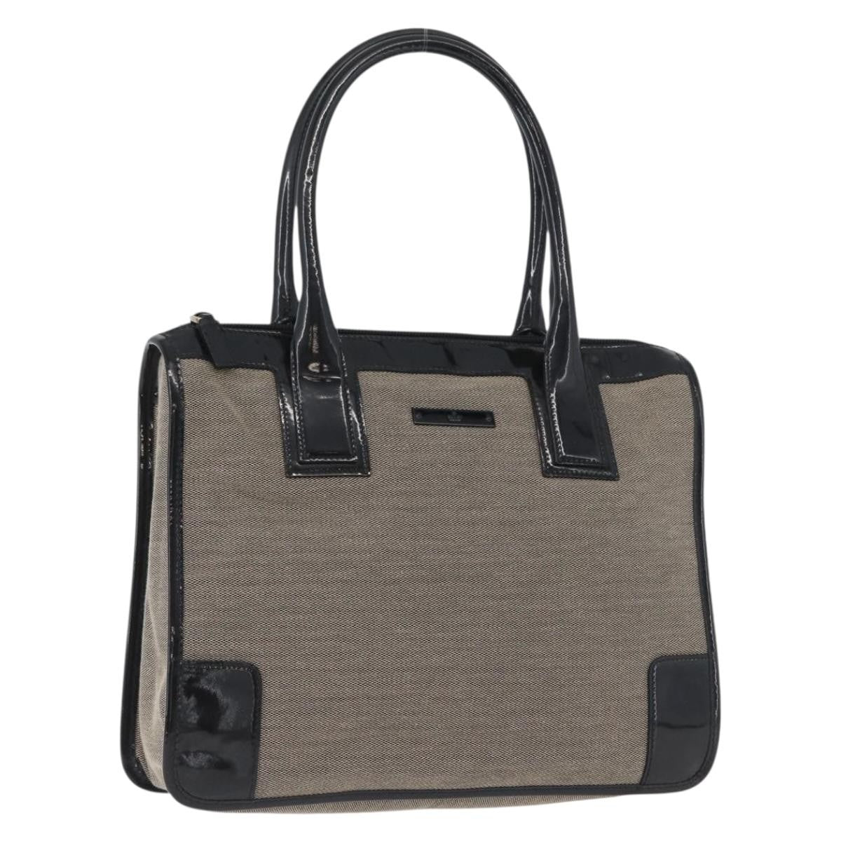 Gucci Vintage Tote Canvas Beige Canvas Tote Bag Bag (Pre-Owned)
