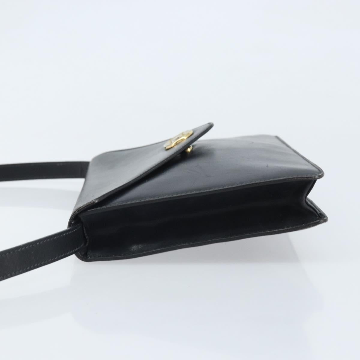 Celine Vintage Leather Black Leather Shoulder Bag Bag (Pre-Owned)