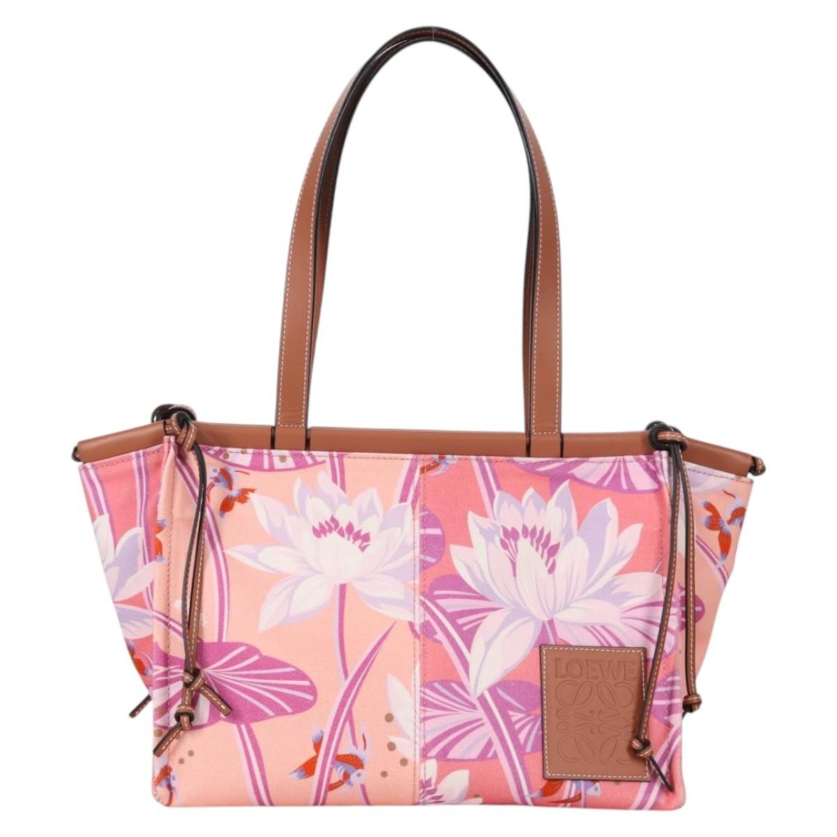 Loewe Paula's Ibiza Cushion Printed Canvas Pink Canvas Tote Bag Bag (Pre-Owned)