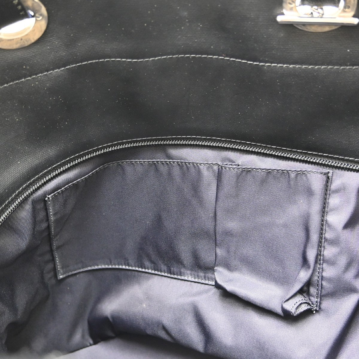 Chanel Biarritz Tote Quilted Coated Canvas Black Canvas Tote Bag Bag (Pre-Owned)