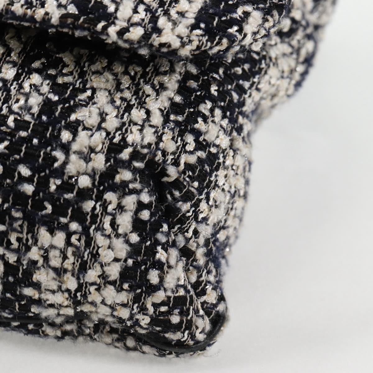 Chanel Camellia Messenger Tweed Black Tweed Shoulder Bag Bag (Pre-Owned)