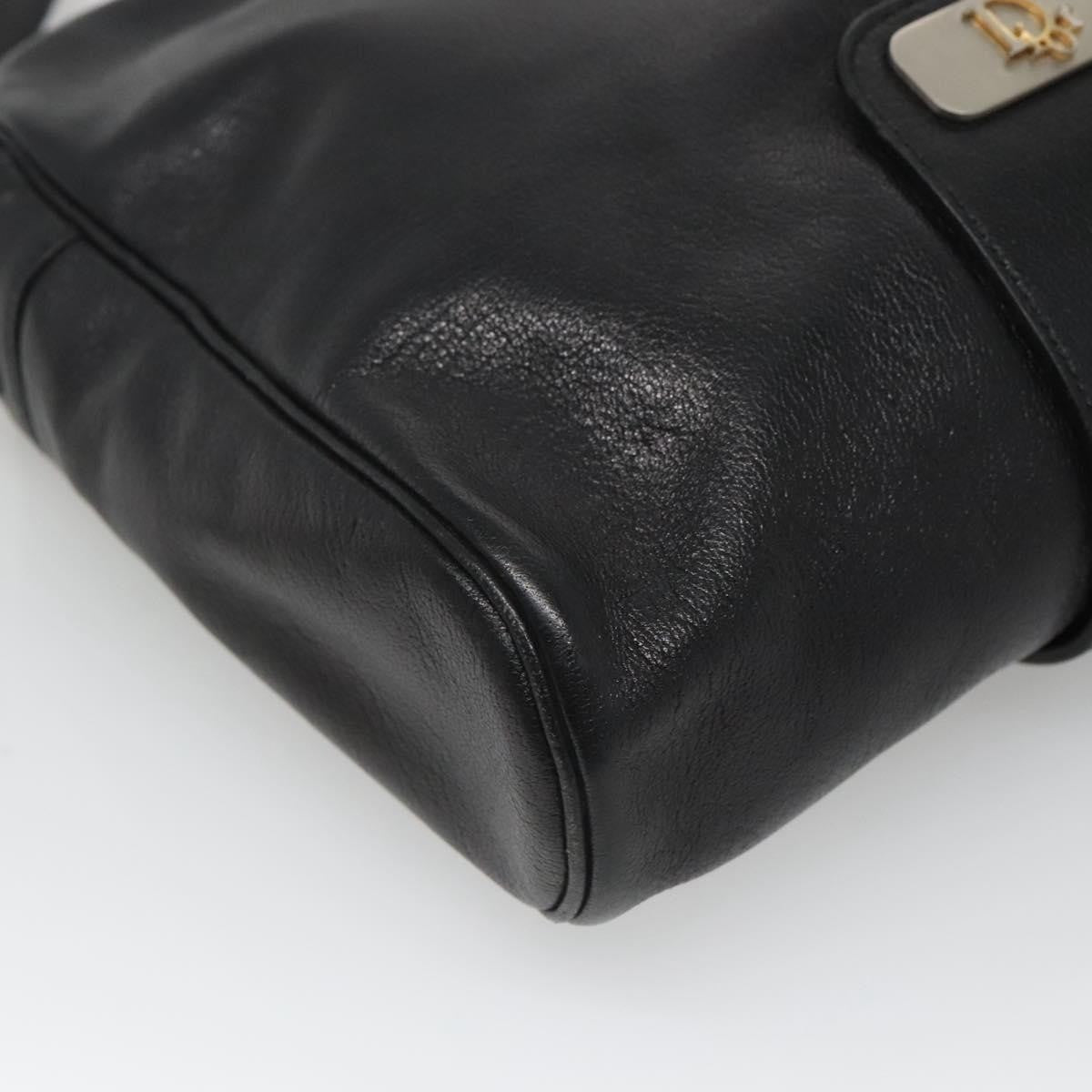 Christian Dior Vintage Leather Black Leather Shoulder Bag Bag (Pre-Owned)