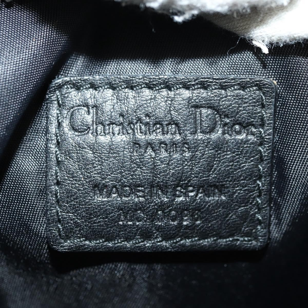 Christian Dior Vintage Street Chic Belt Diorissimo Canvas Black Canvas Handbag (Pre-Owned)