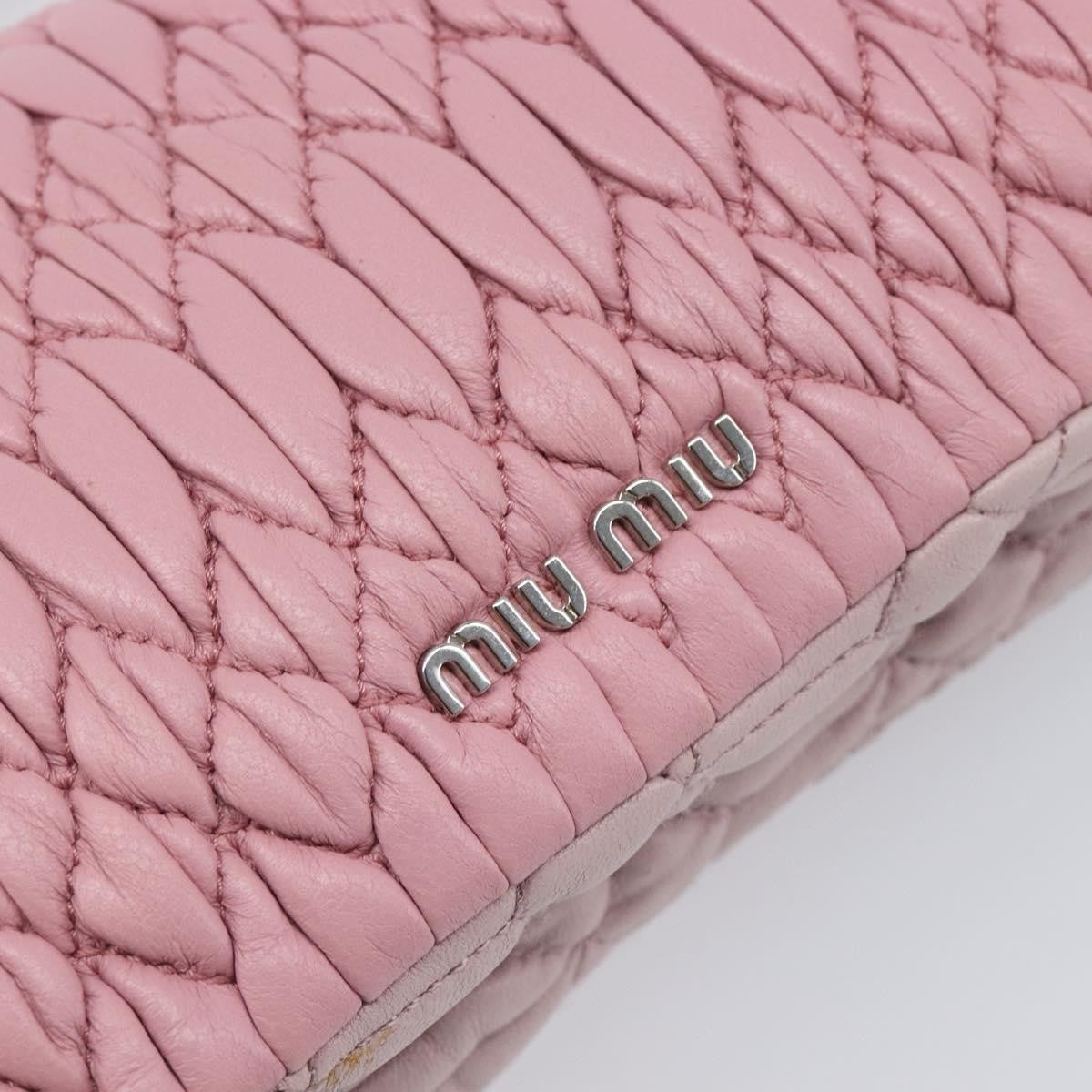 Miu Miu Crystal 2Way Matelasse Leather Pink Leather Clutche & Pouche Bag (Pre-Owned)
