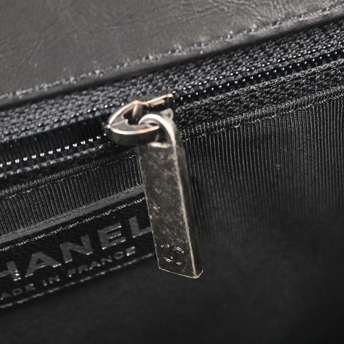 Chanel Top Handle Shearling With Tweed Black Tweed Handbag (Pre-Owned)