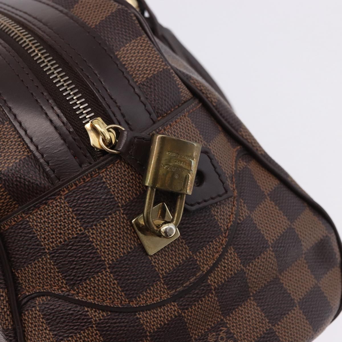 Louis Vuitton Duomo Boston Damier Ebene Brown Canvas Handbag (Pre-Owned)