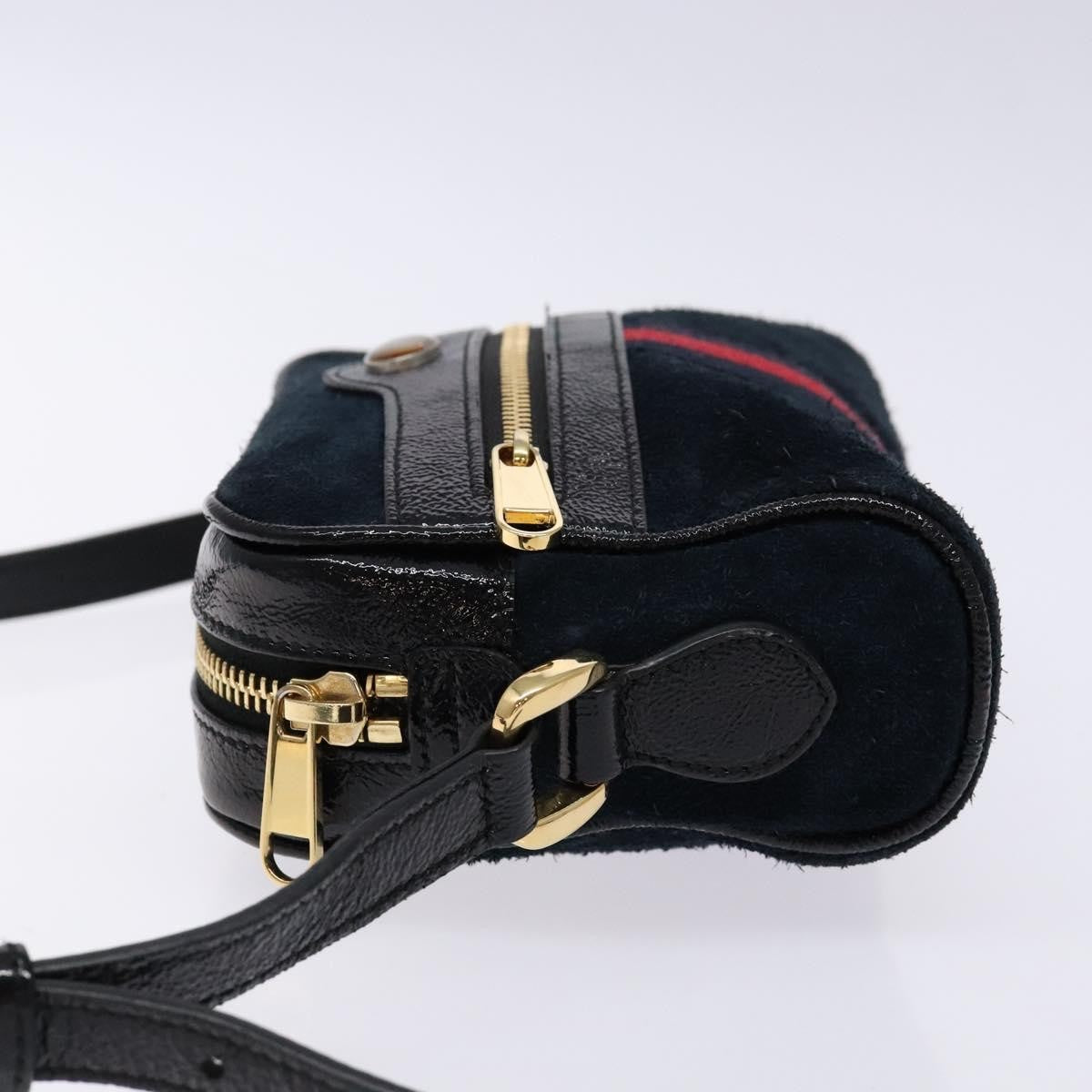 Gucci Ophidia Suede Navy Suede Shoulder Bag Bag (Pre-Owned)