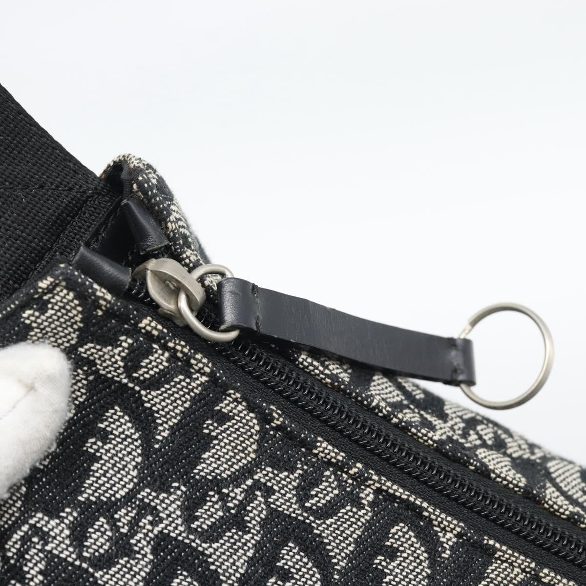 Christian Dior Vintage Trotter Messenger Diorissimo Canvas Black Canvas Shoulder Bag Bag (Pre-Owned)