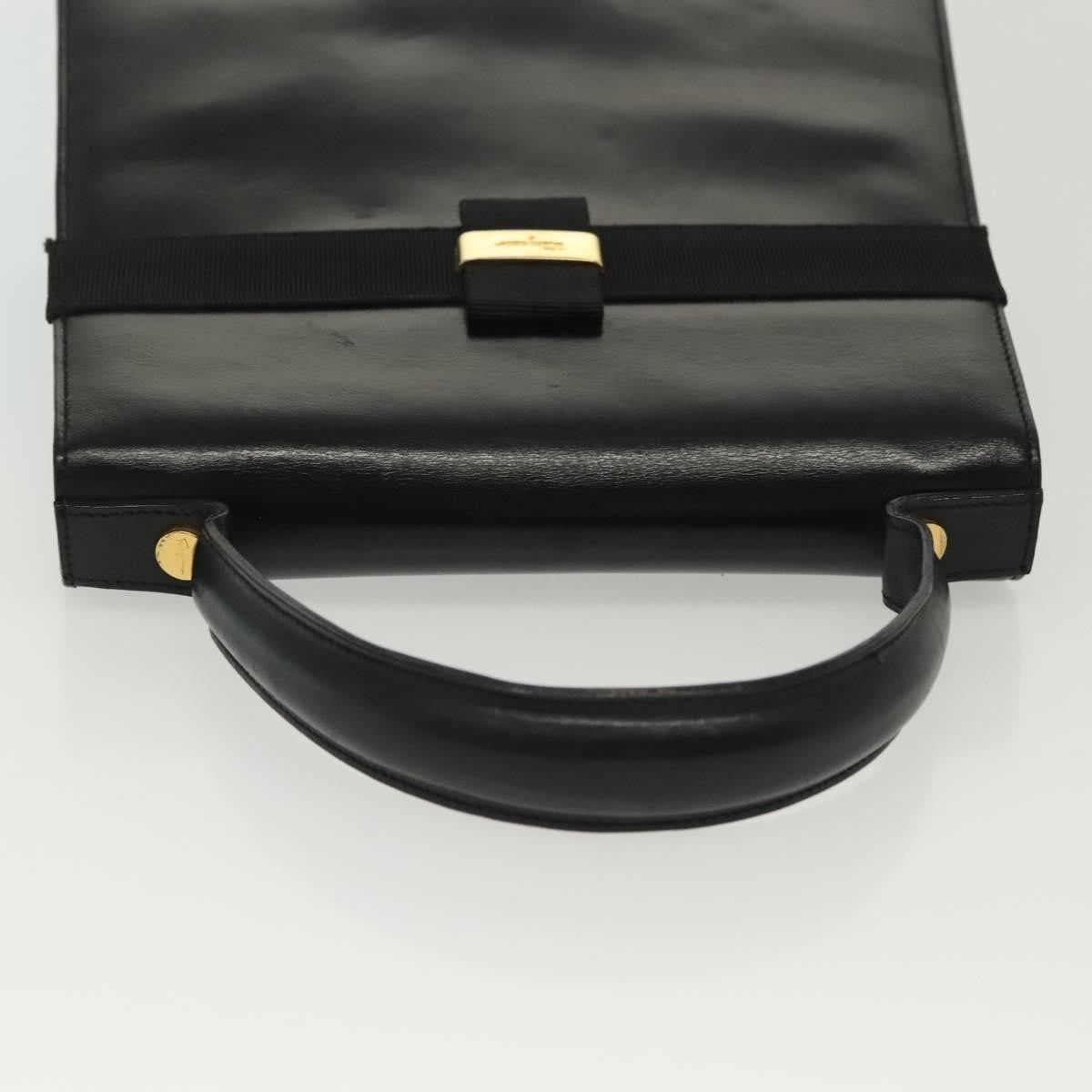 Salvatore Ferragamo Vala Leather Black Leather Handbag (Pre-Owned)