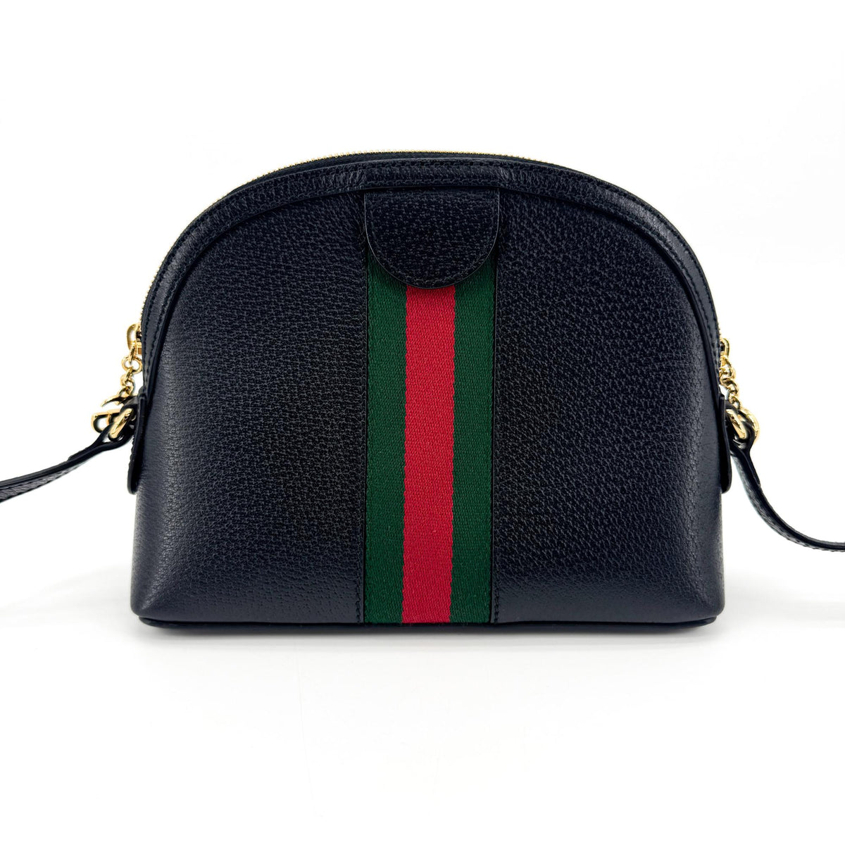 Gucci Ophidia Dome Leather Black Leather Shoulder Bag Bag (Pre-Owned)