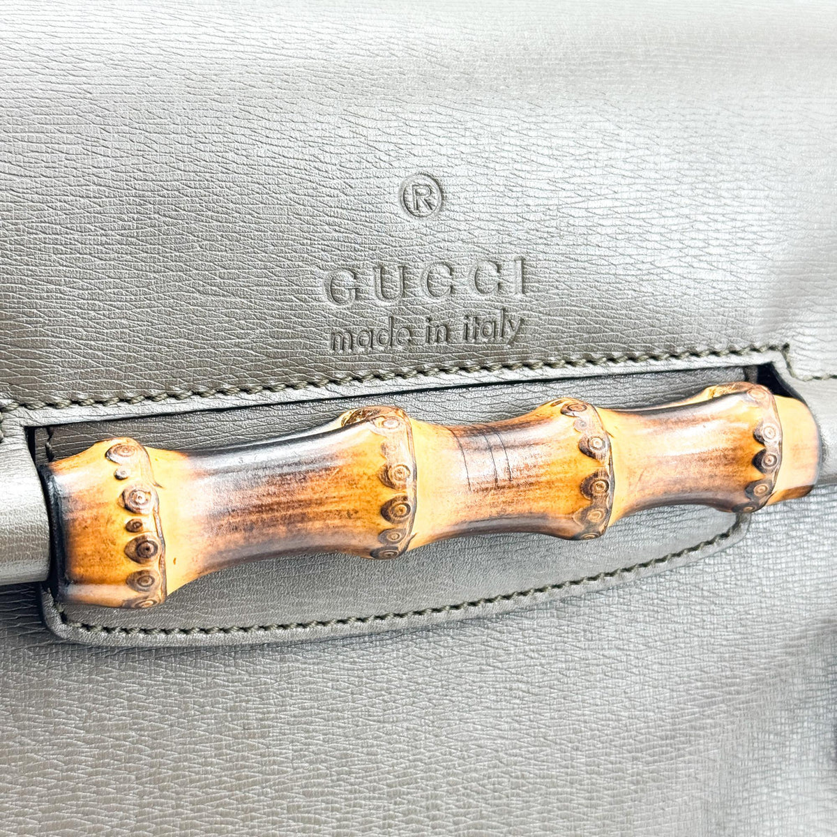 Gucci Bamboo Bullet Top Handle Leather Brown Leather Handbag (Pre-Owned)