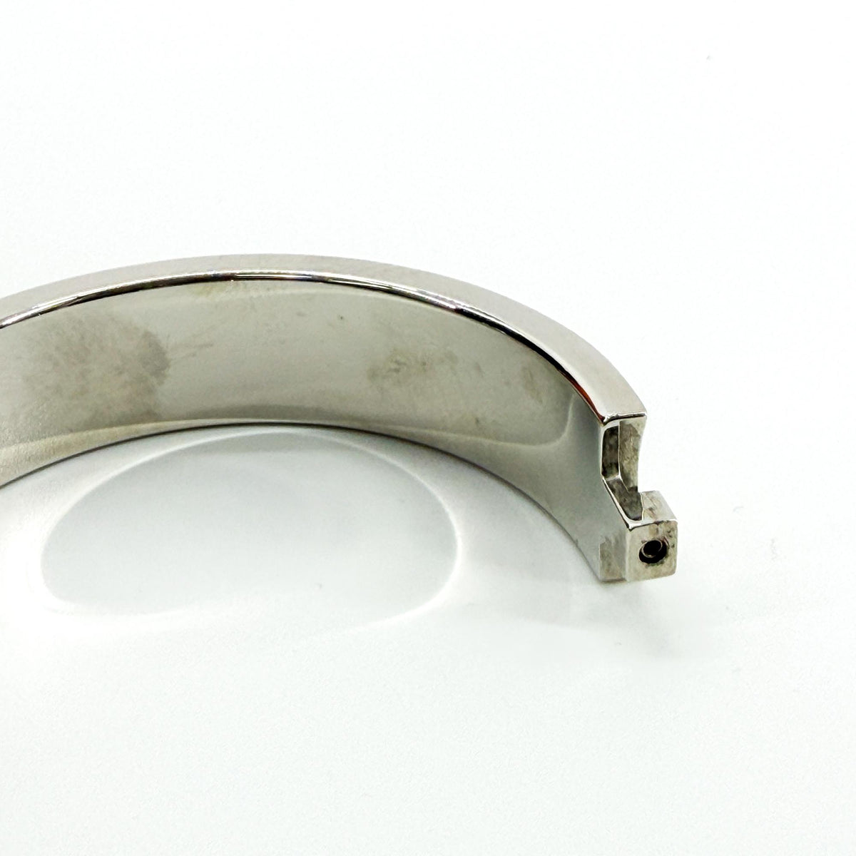 Hermes Clic H Enamel Brown Silver Bracelet Jewelry (Pre-Owned)