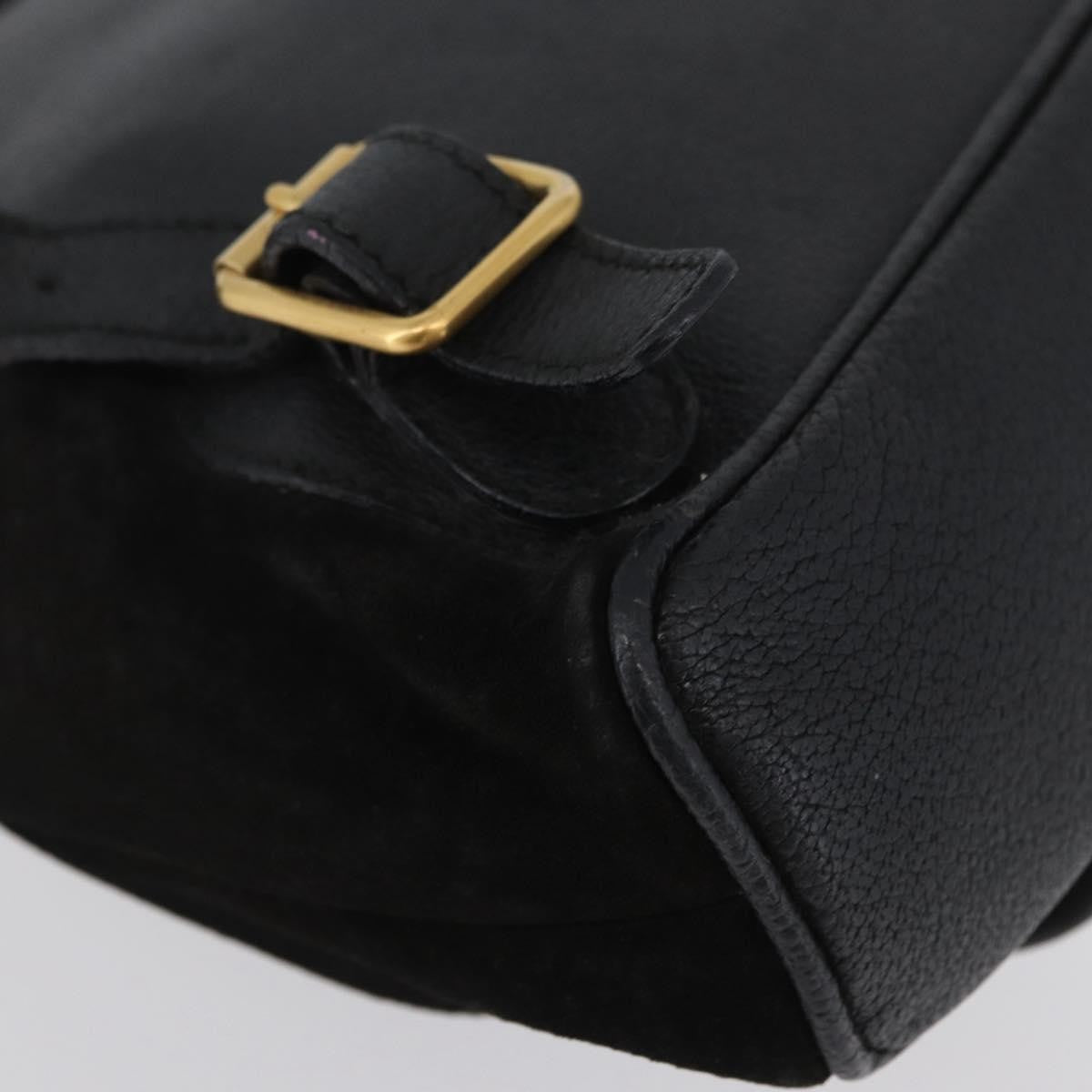 Gucci Gucci Bamboo Daim Black Suede Backpack Bag (Pre-Owned)