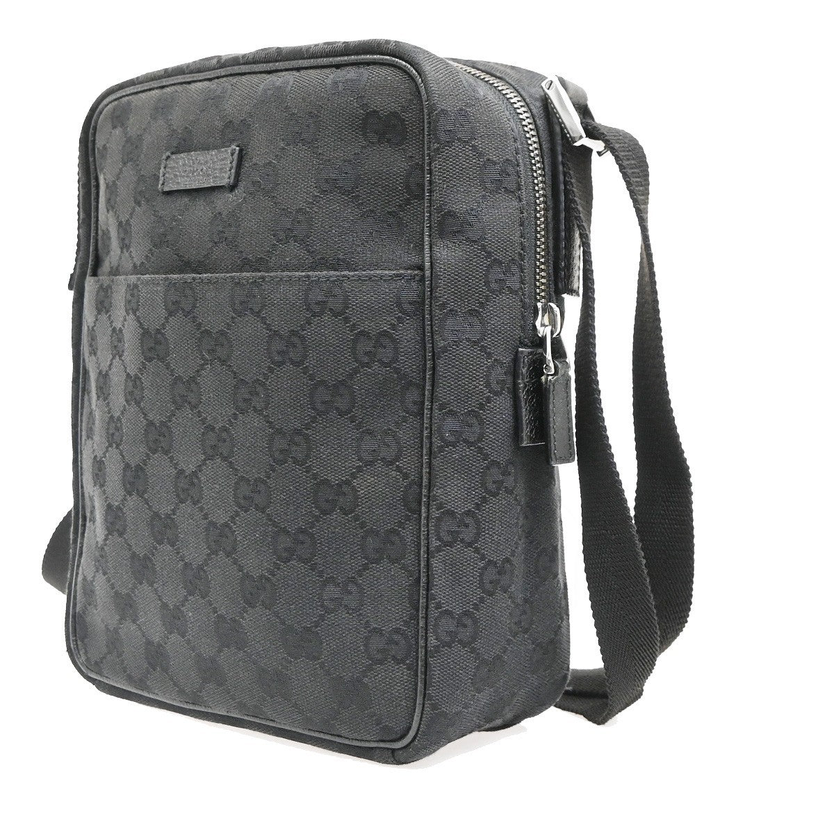 Gucci Front Pocket Messenger Gg Canvas Black Canvas Crossbody Bag Bag (Pre-Owned)