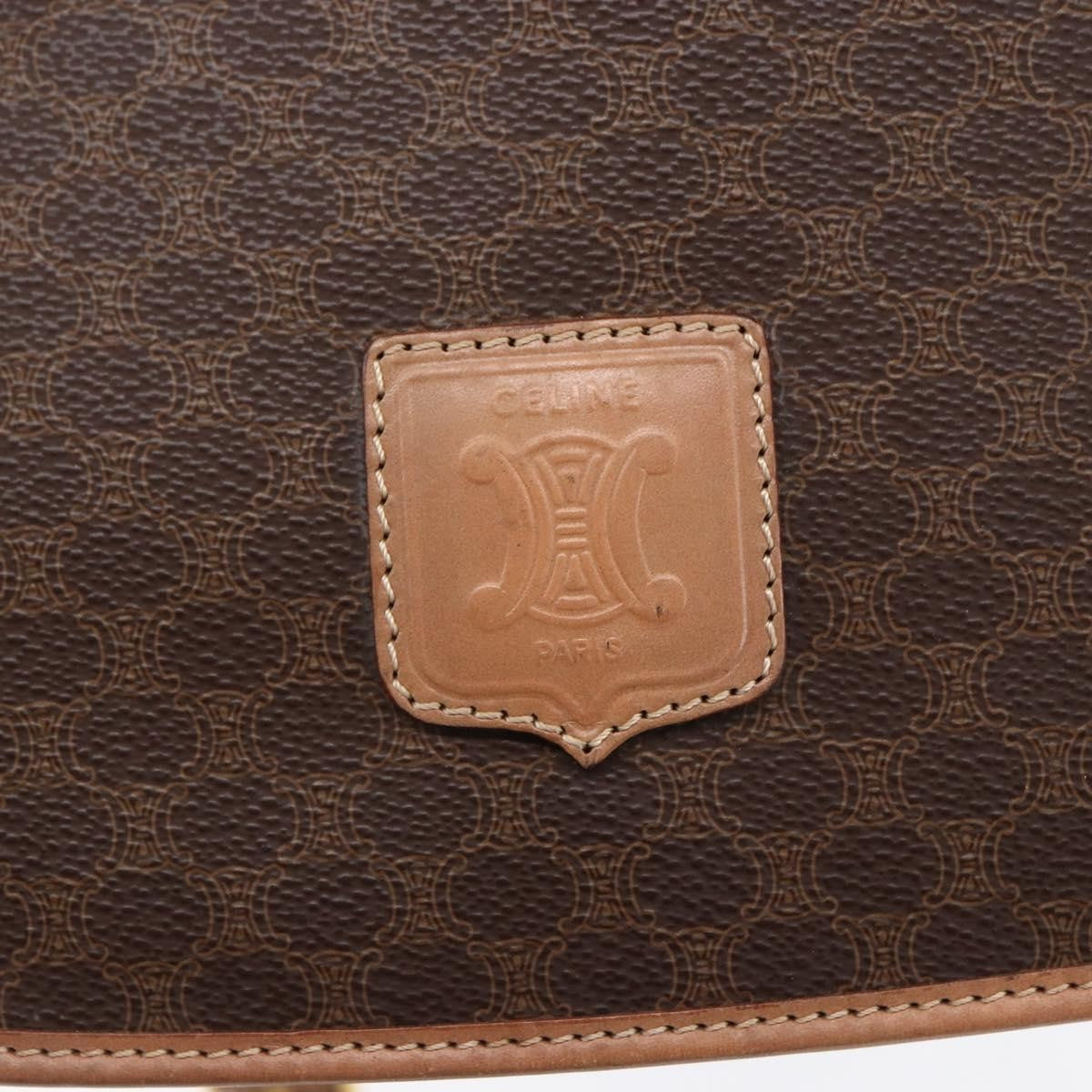 Celine Macadam Shoulder Pvc Leather Brown Canvas Shoulder Bag Bag (Pre-Owned)