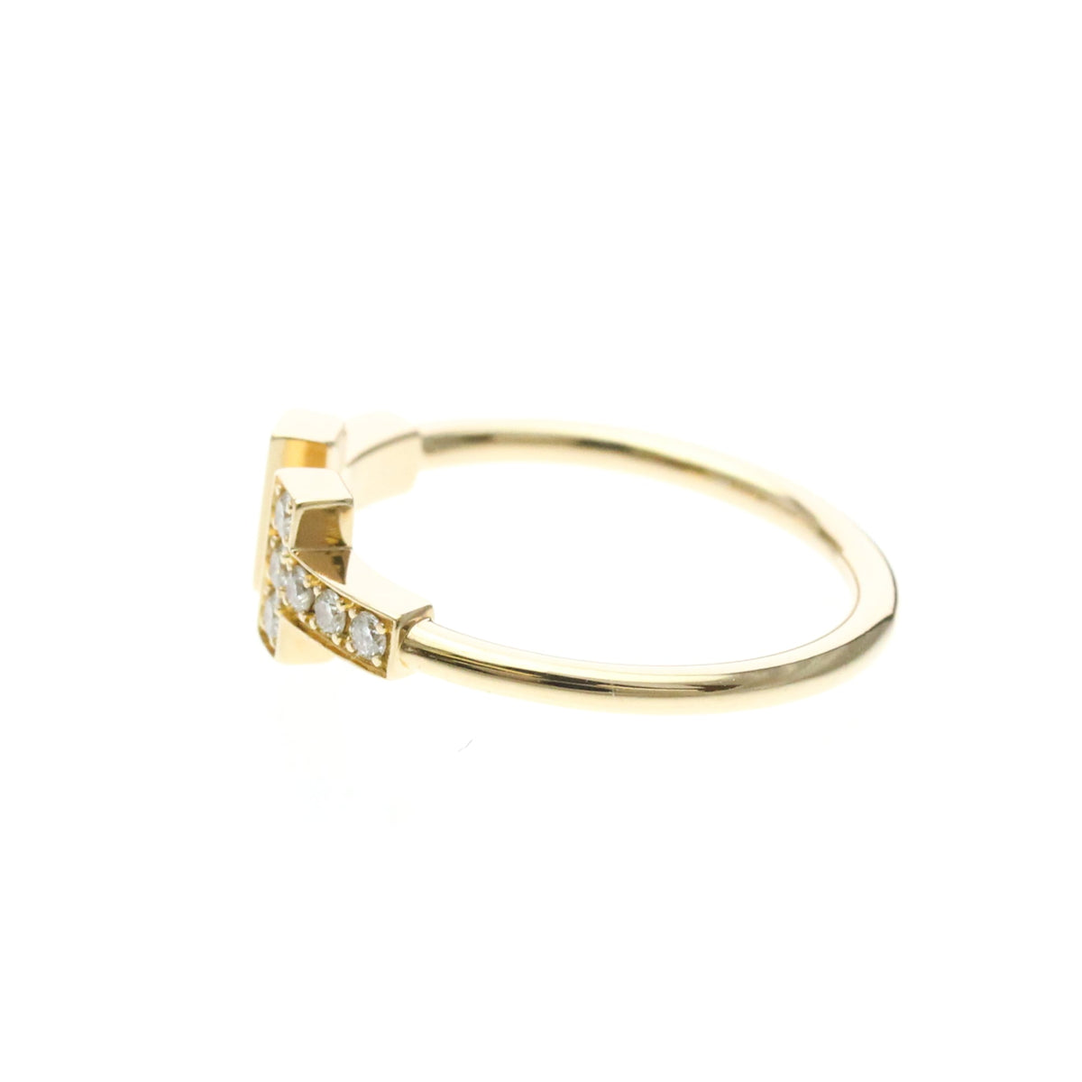 Tiffany & Co. T Wire 18K Rose Gold With Diamonds Gold Pink_Gold Ring Jewelry (Pre-Owned)