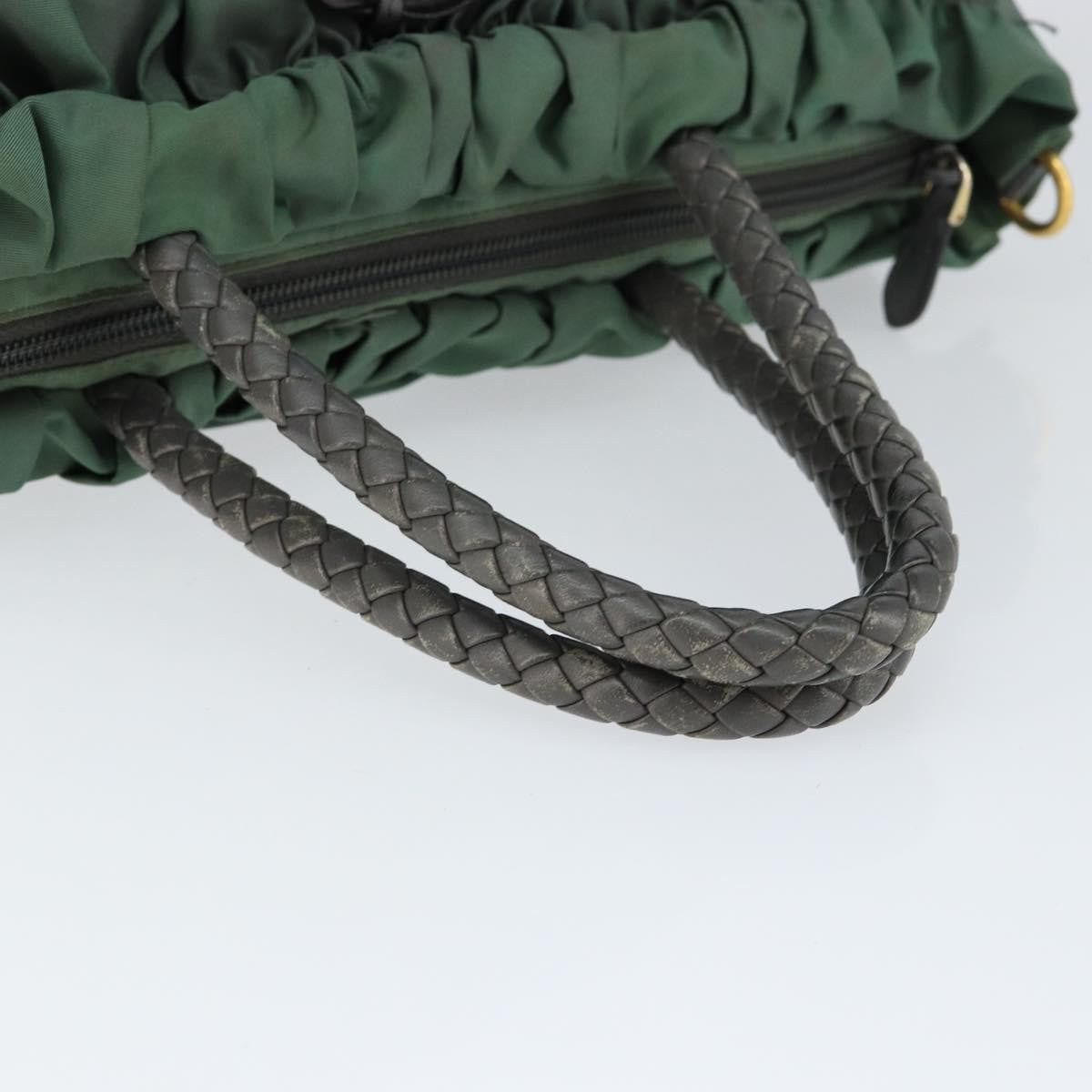 Prada Convertible Bow Tessuto Green Nylon Tote Bag Bag (Pre-Owned)