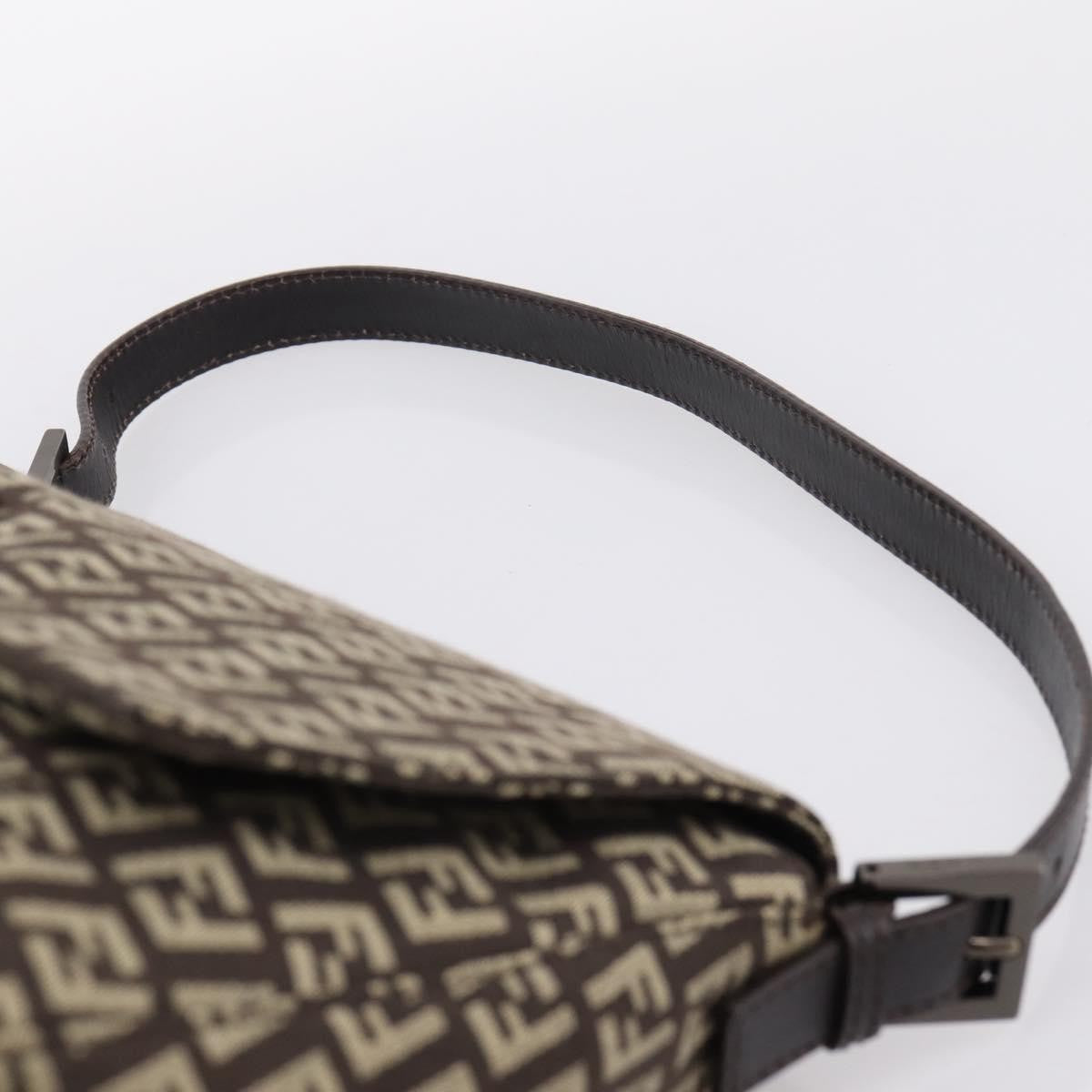 Fendi Mamma Baguette Zucchino Canvas Brown Canvas Shoulder Bag Bag (Pre-Owned)