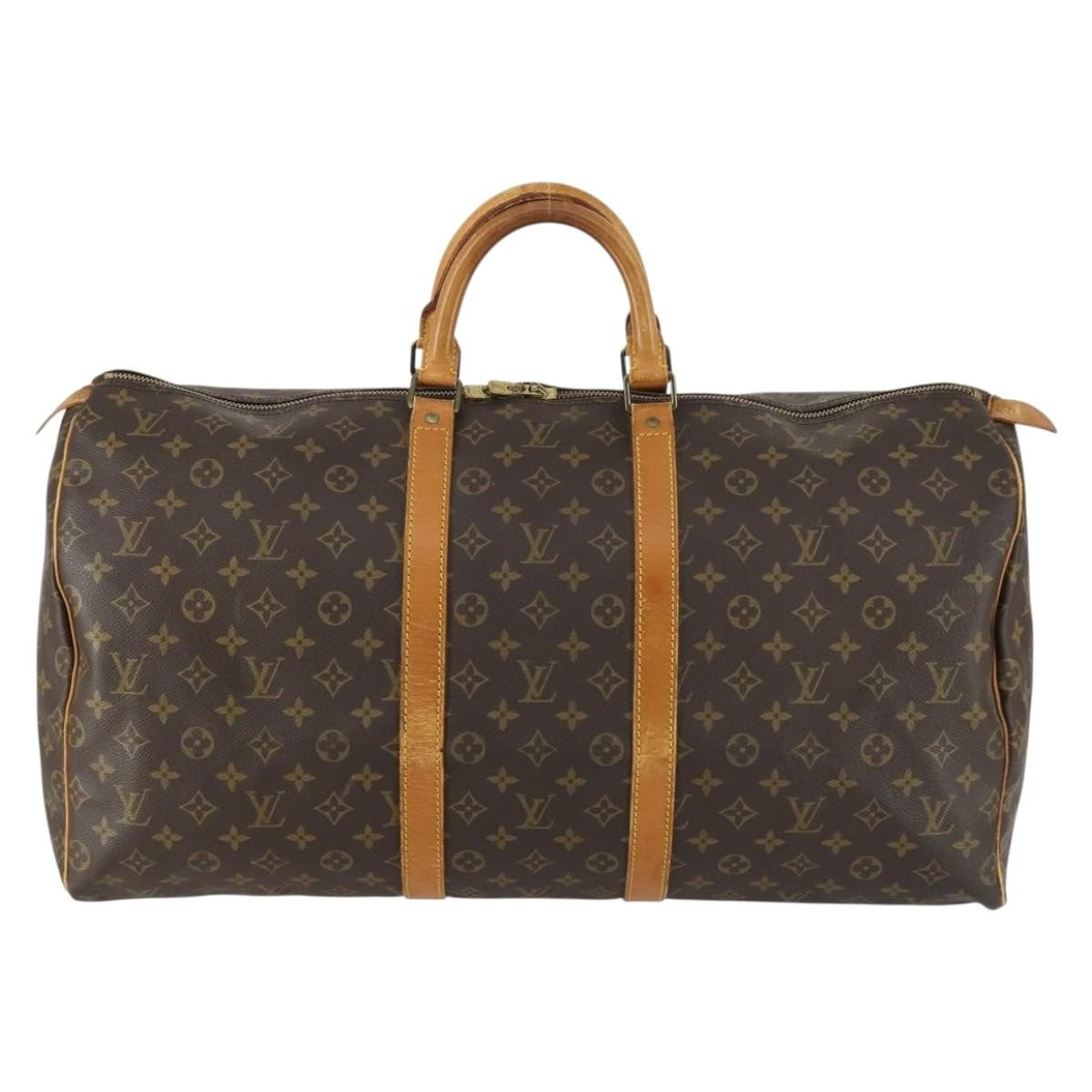 Louis Vuitton Keepall Monogram Canvas Brown Canvas Travel Bag Bag (Pre-Owned)