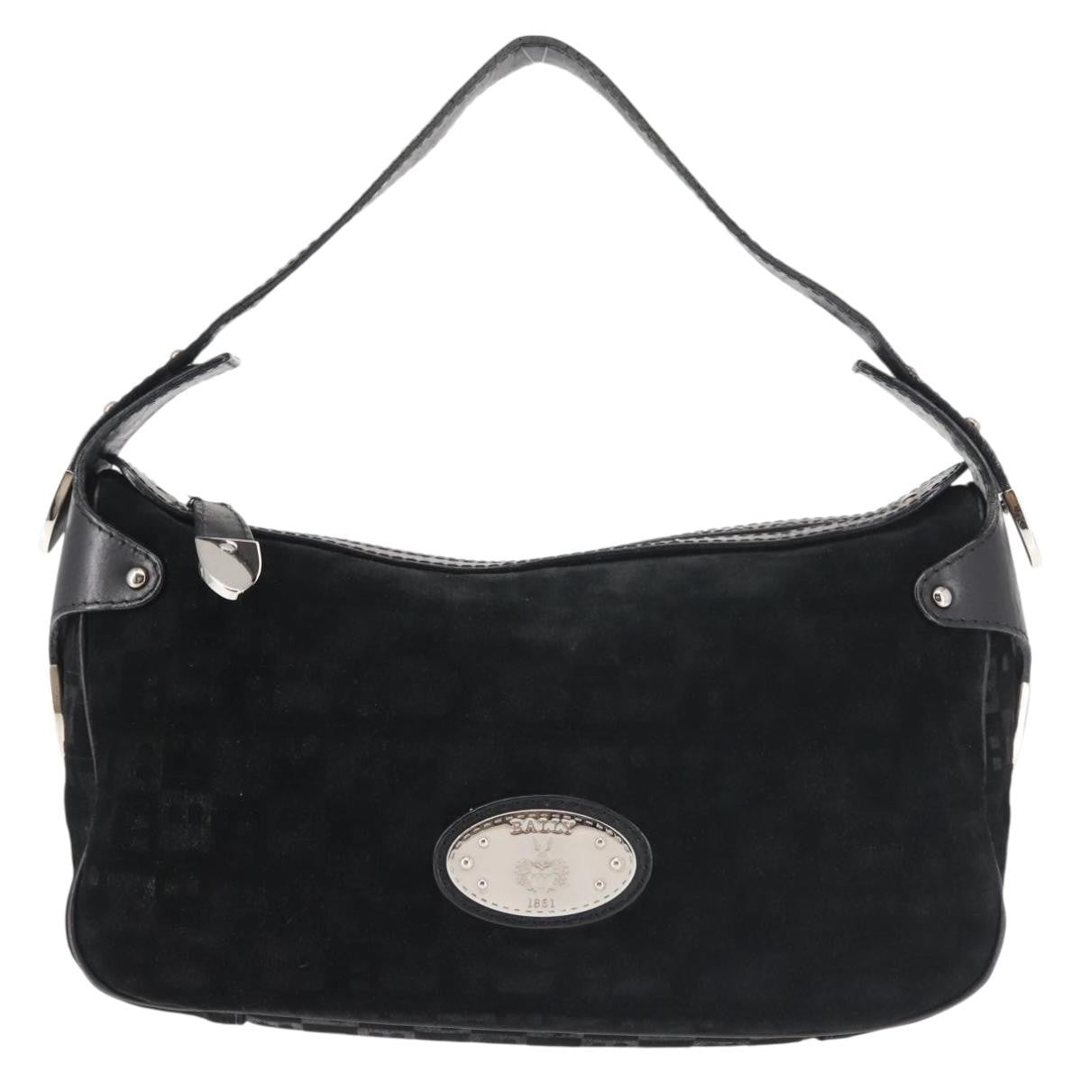 Bally Vintage Suede Black Suede Shoulder Bag Bag (Pre-Owned)