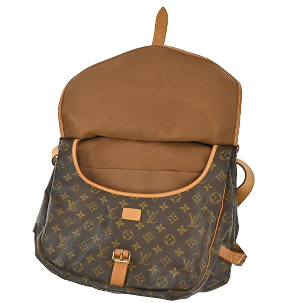 Louis Vuitton Saumur Monogram Canvas Brown Canvas Shoulder Bag Bag (Pre-Owned)