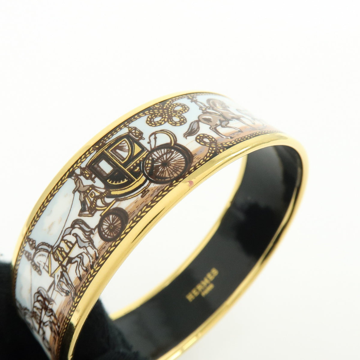 Hermes Caleche Bangle Enamel Multicolour Gold_Plated Bracelet Jewelry (Pre-Owned)