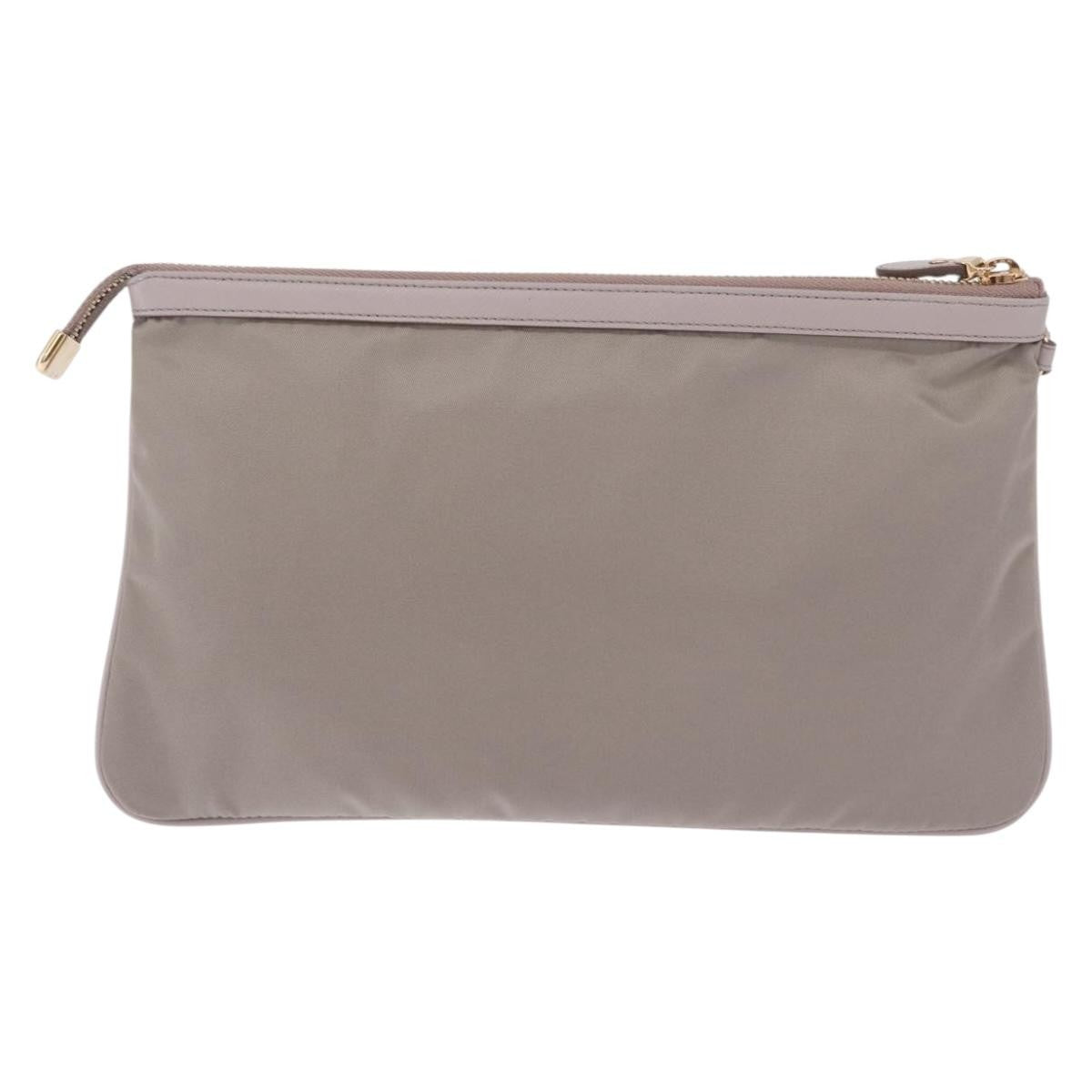 Salvatore Ferragamo Vala Clutch Nylon Gray Nylon Clutche & Pouche Bag (Pre-Owned)