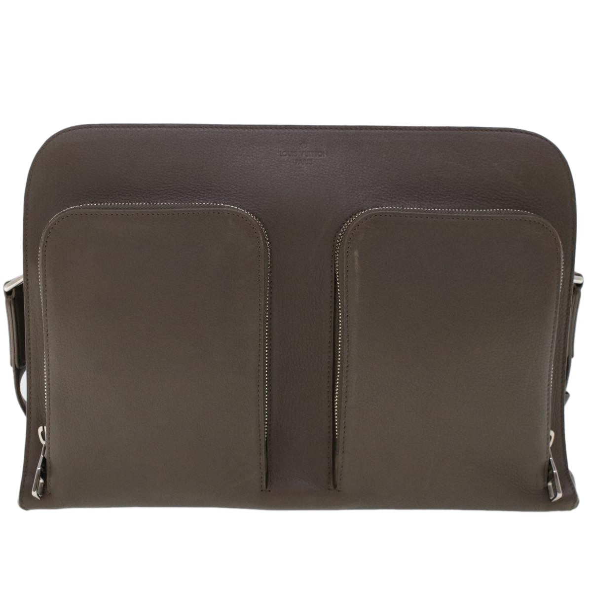 Louis Vuitton Naxos Leather Gray Leather Shoulder Bag Bag (Pre-Owned)
