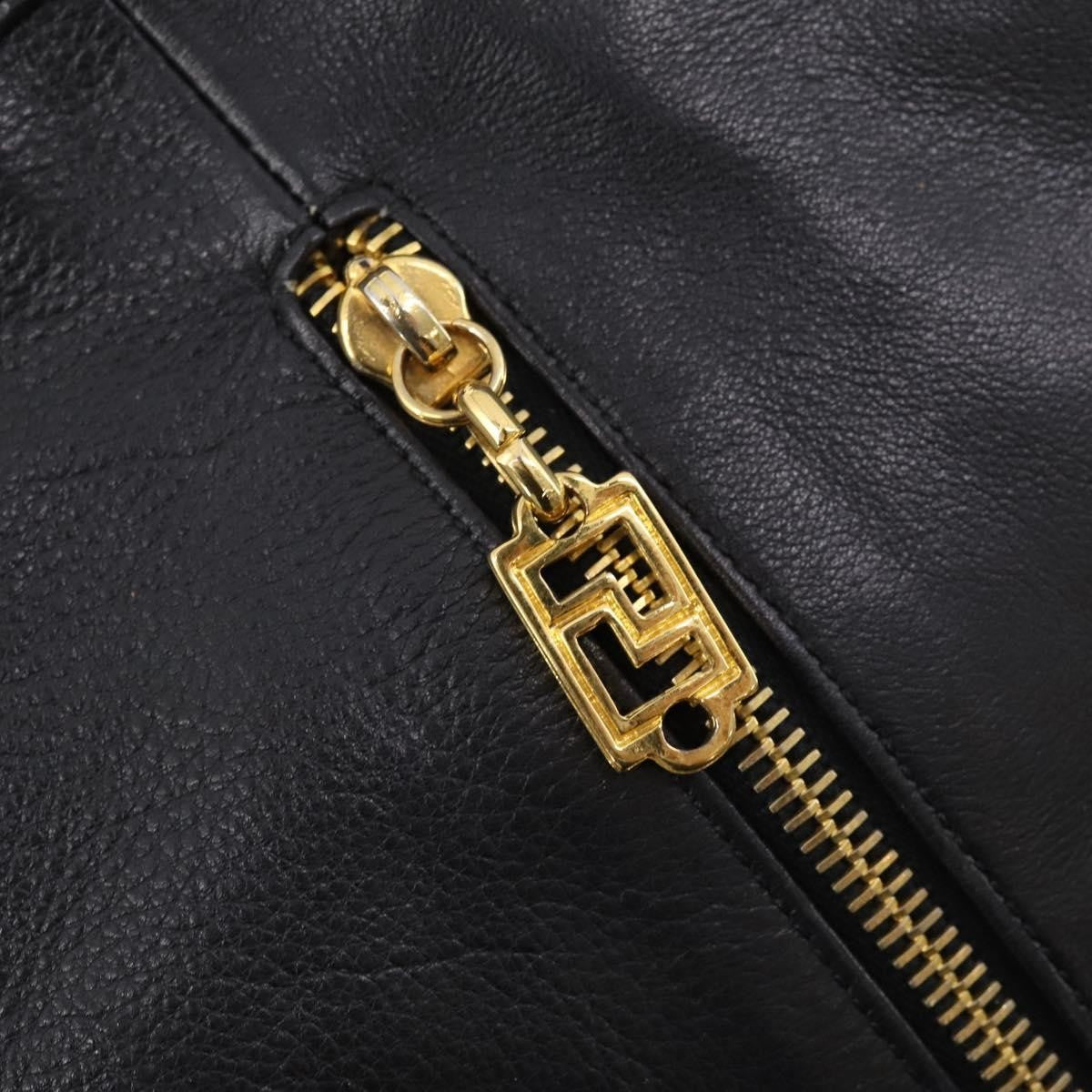 Versace Vintage Leather Black Leather Shoulder Bag Bag (Pre-Owned)