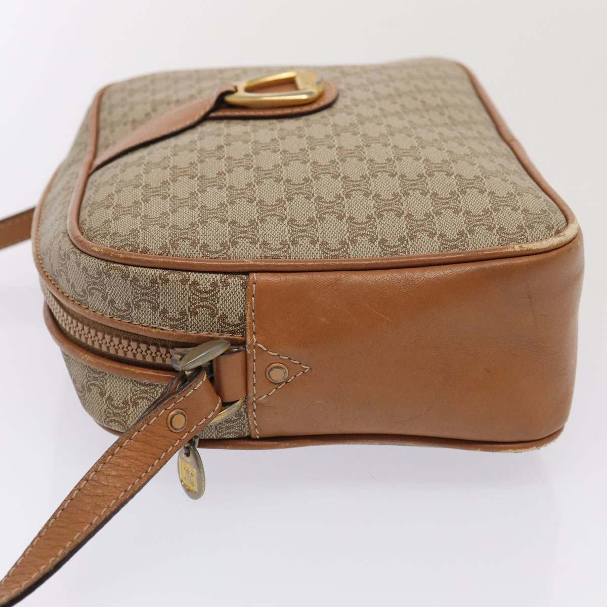 Celine Vintage Macadam Canvas And Leather Beige Canvas Shoulder Bag Bag (Pre-Owned)