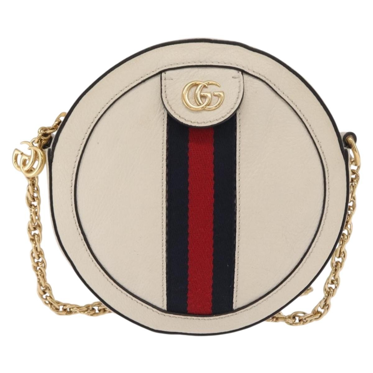 Gucci Gg Marmont Matelasse Leather White Leather Shoulder Bag Bag (Pre-Owned)