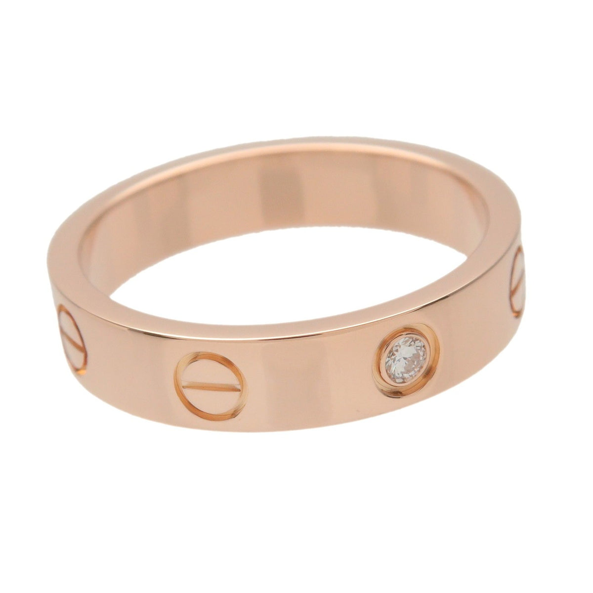 Cartier Love Wedding Band 1 Diamond 18K Rose Gold With Diamond Gold Rose_Gold Ring Jewelry (Pre-Owned)