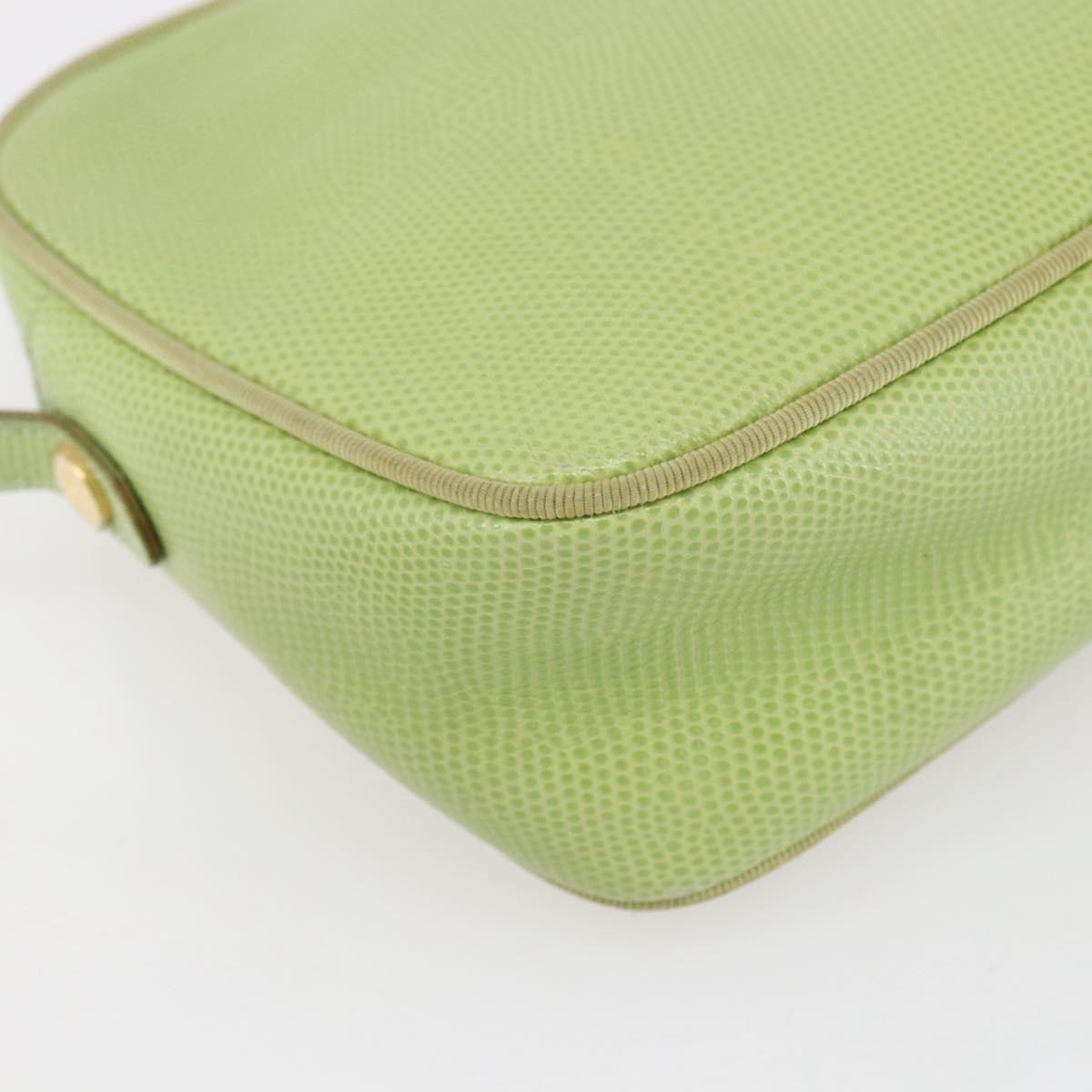Salvatore Ferragamo Vara Bow Camera Leather Green Leather Shoulder Bag Bag (Pre-Owned)