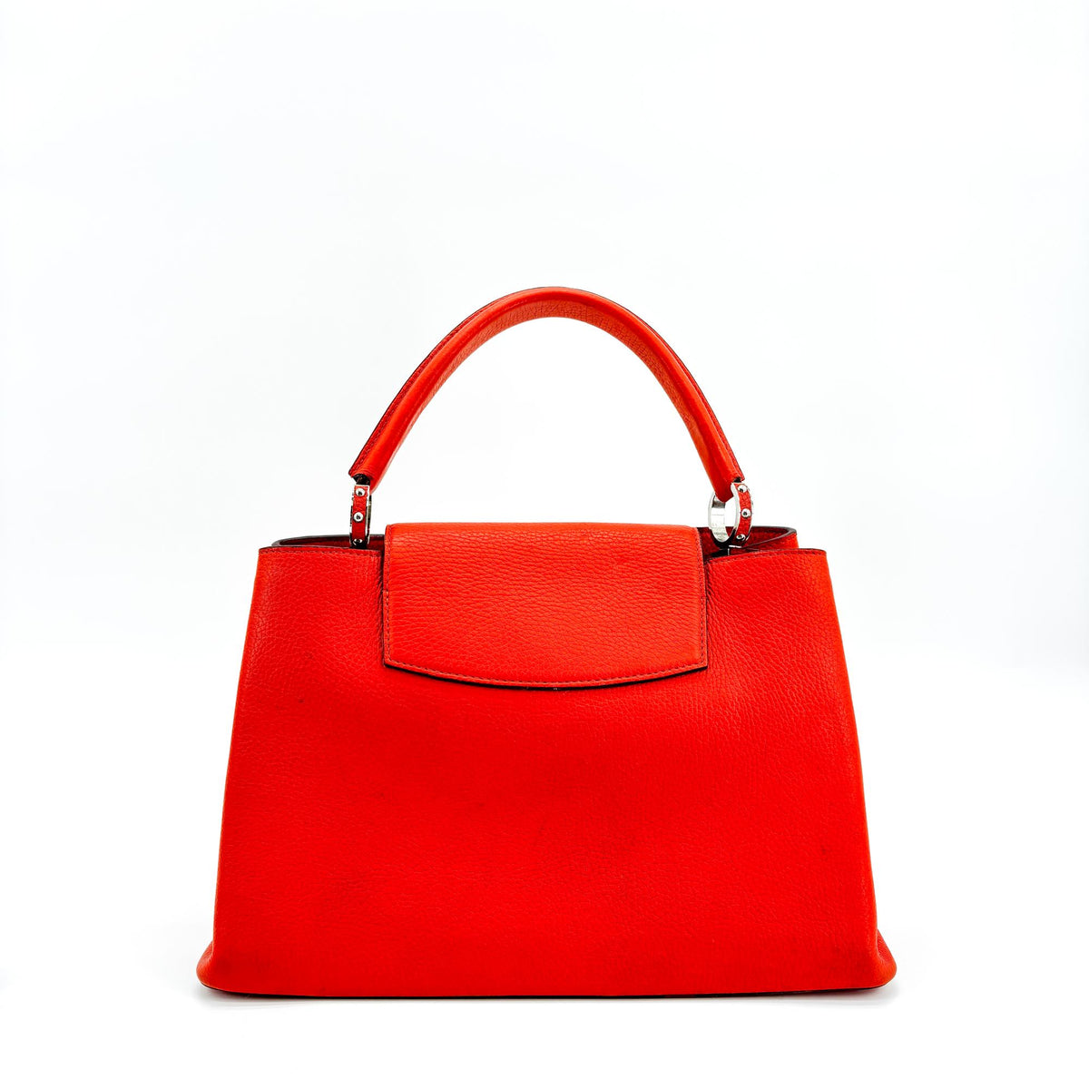 Louis Vuitton Capucines Leather Red Leather Handbag (Pre-Owned)