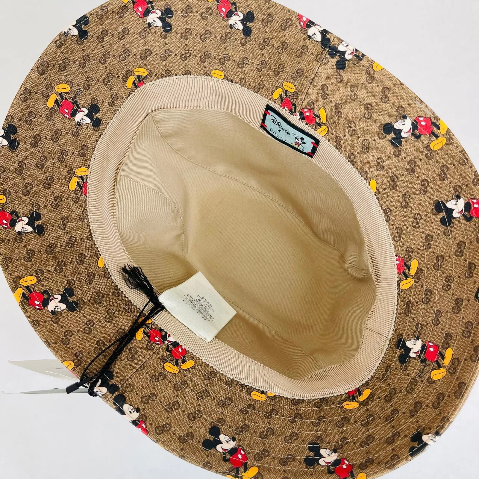 Gucci x Disney Mickey Mouse Brown GG Bucket Hat Limited Edition M