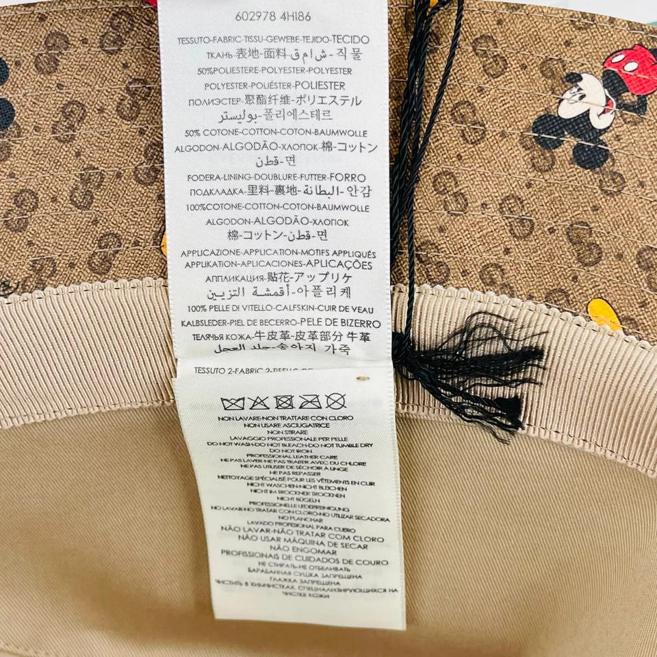 Gucci x Disney Mickey Mouse Brown GG Bucket Hat Limited Edition (Large)