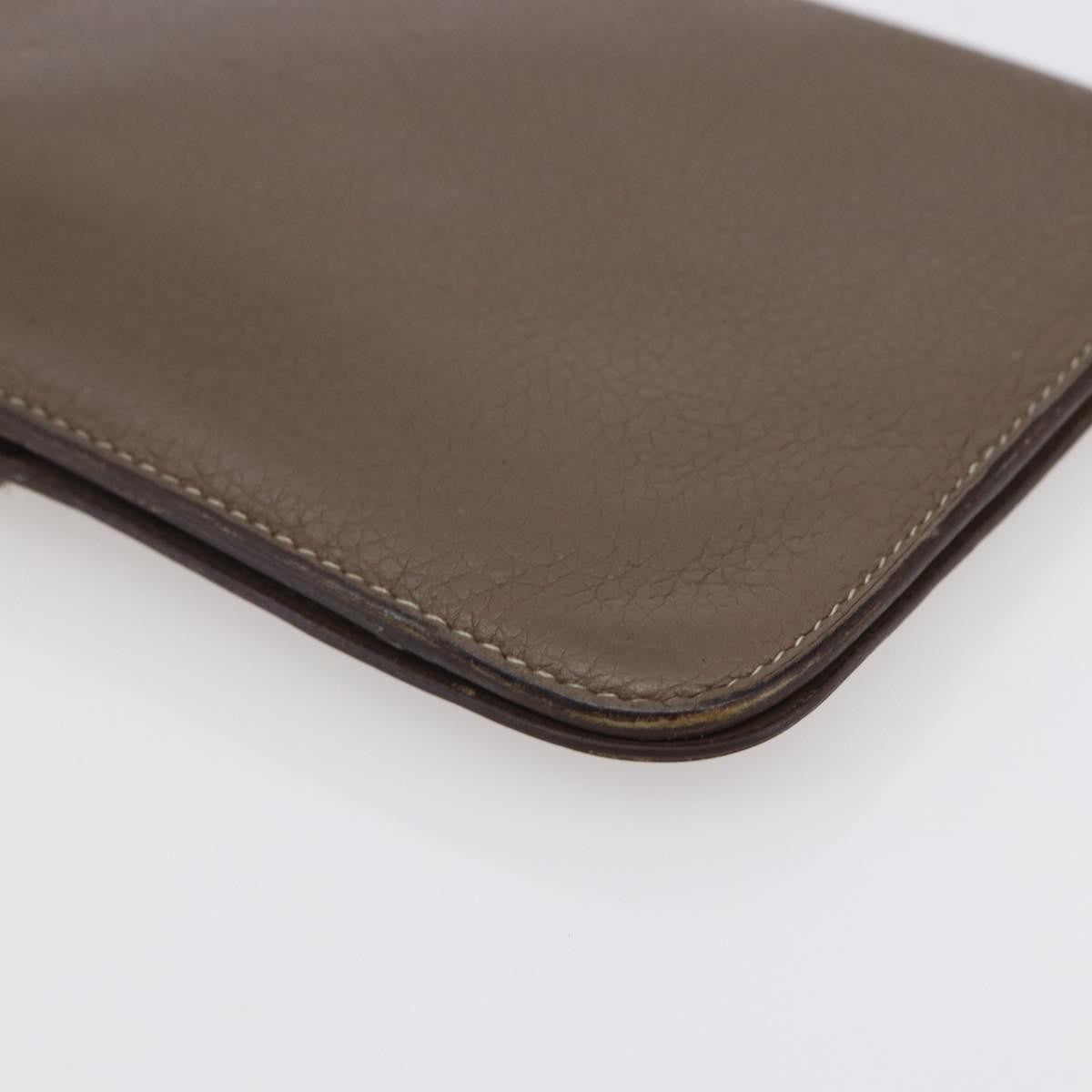 Hermes Dogon Duo Combined Leather Gray Leather Wallets Accessory (Pre-Owned)