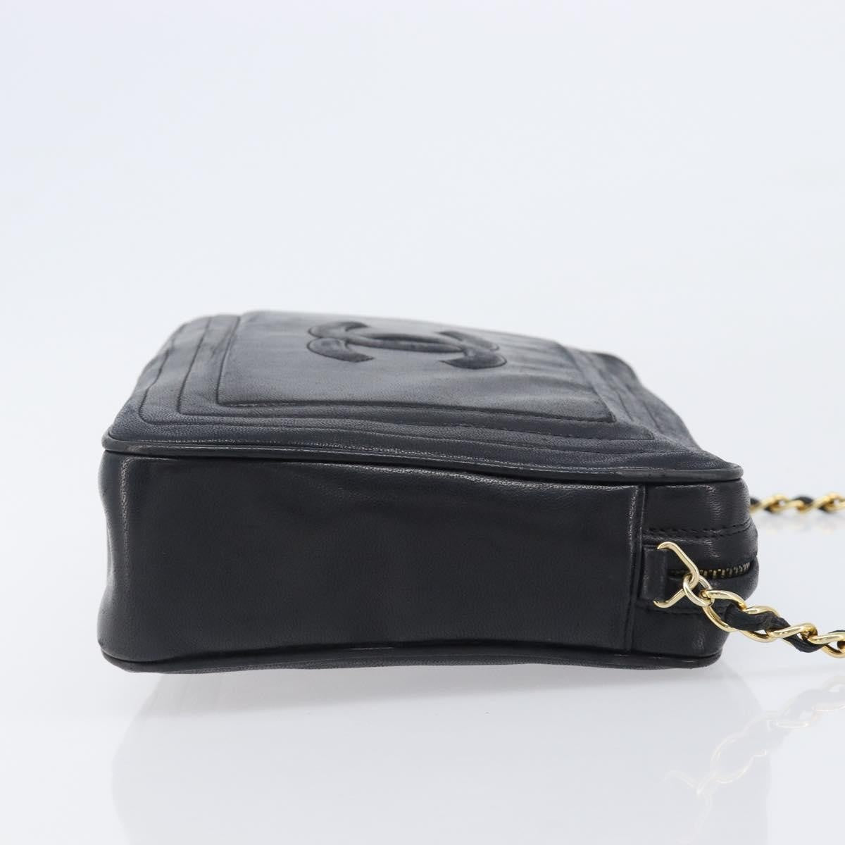 Chanel Vintage Cc Camera Leather Black Leather Shoulder Bag Bag (Pre-Owned)