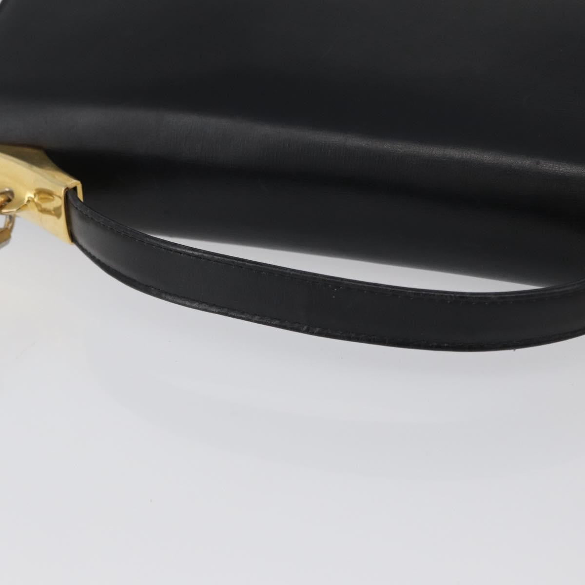 Christian Dior Vintage Cd Logo Leather Black Leather Shoulder Bag Bag (Pre-Owned)