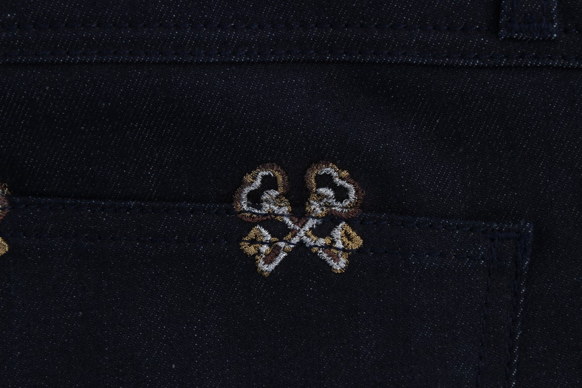 Dolce & Gabbana Blue Key Embroidered Slim Fit KATE Women's Jeans