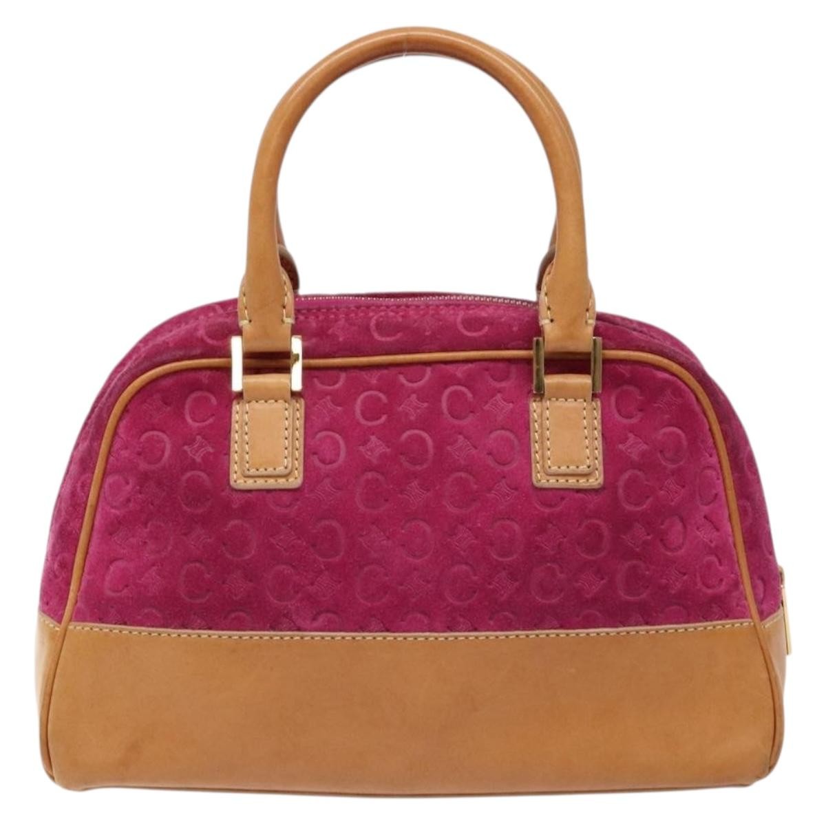 Celine Vintage Macadam C Macadam Suede Purple Suede Handbag (Pre-Owned)