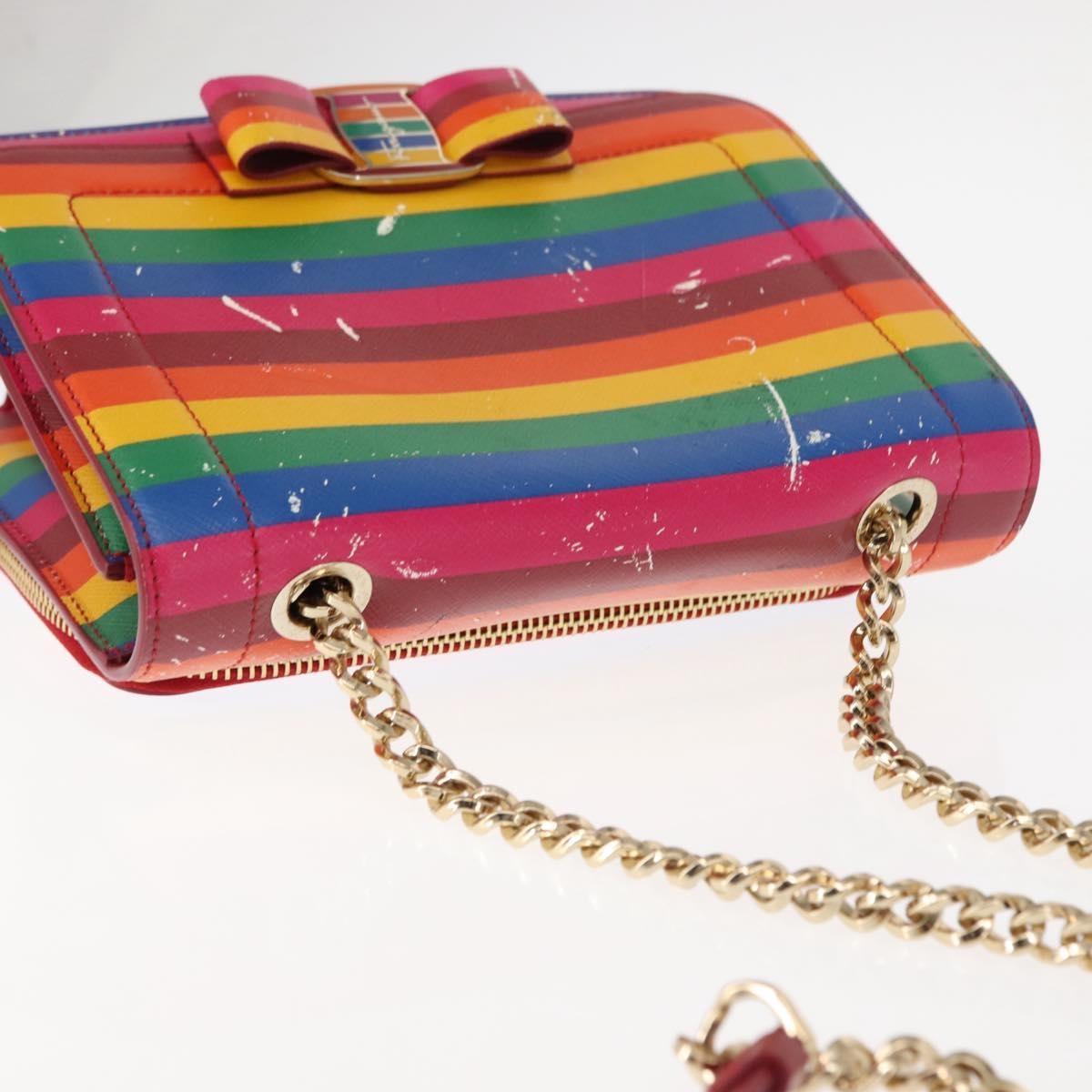Salvatore Ferragamo Vara Bow Leather Multicolour Leather Crossbody Bag Bag (Pre-Owned)