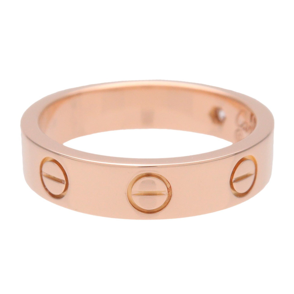 Cartier Love Wedding Band 1 Diamond 18K Rose Gold With Diamond Gold Rose_Gold Ring Jewelry (Pre-Owned)