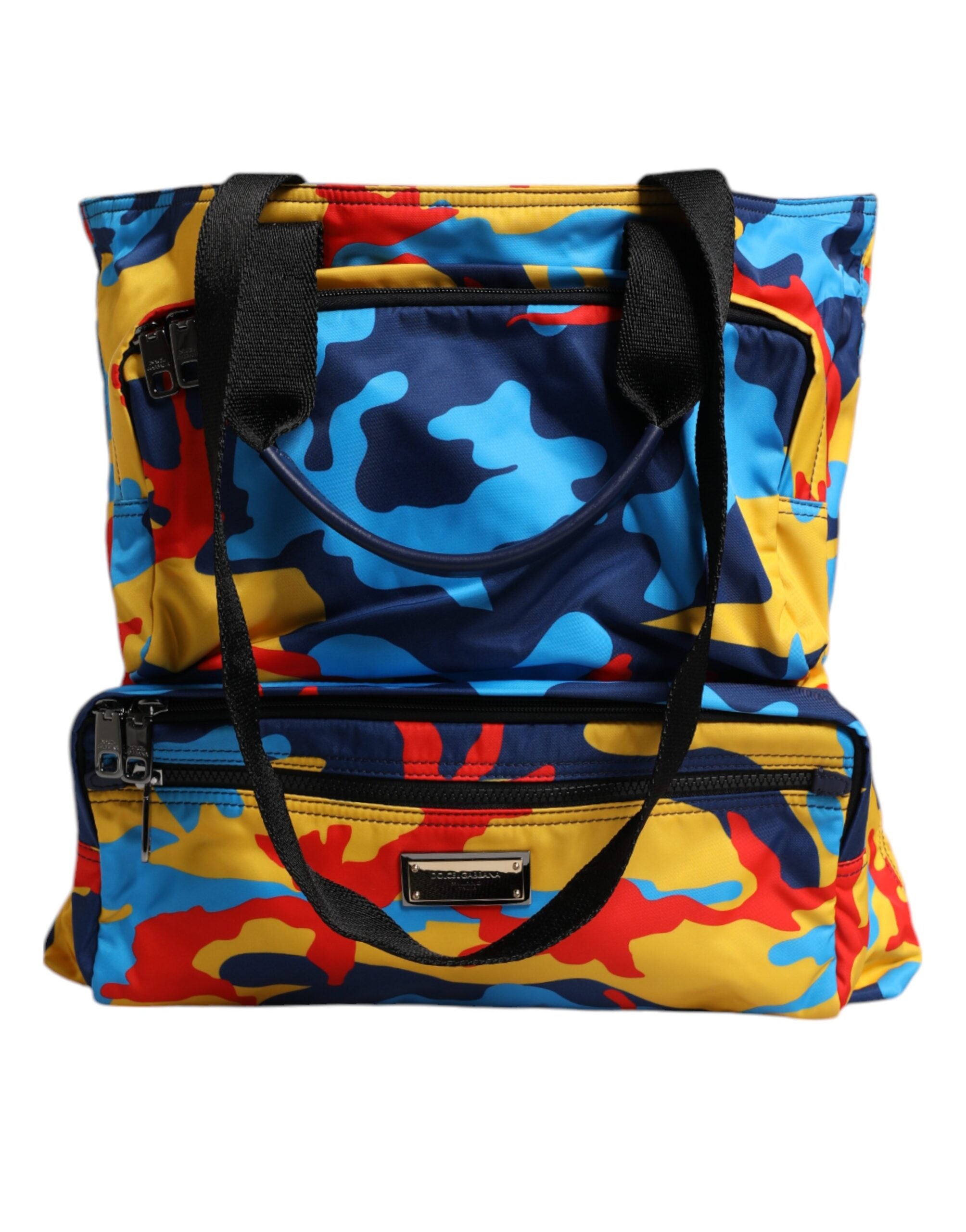 Dolce & Gabbana Multicolor Camouflage Nylon Shopping Tote Women's Bag
