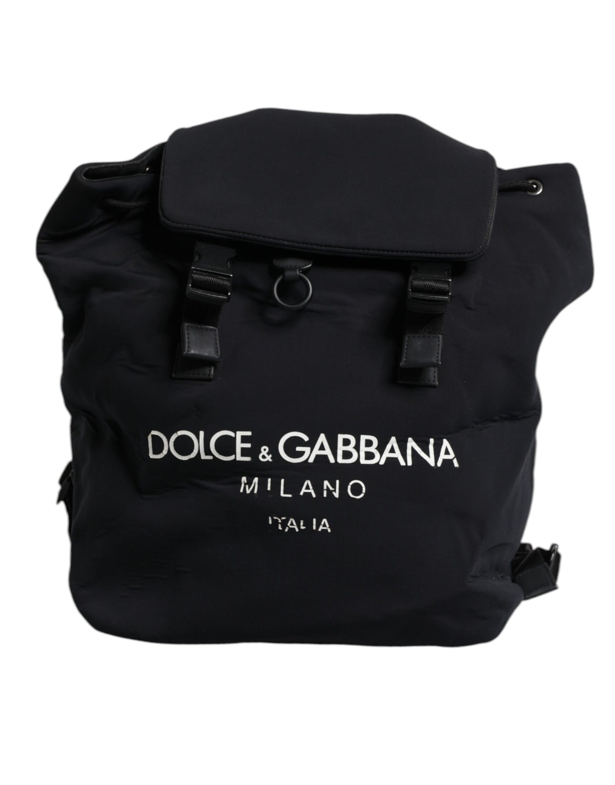 Dolce & Gabbana Black Neoprene Nylon DG Logo School Backpack Men's Bag (Pre-Owned)