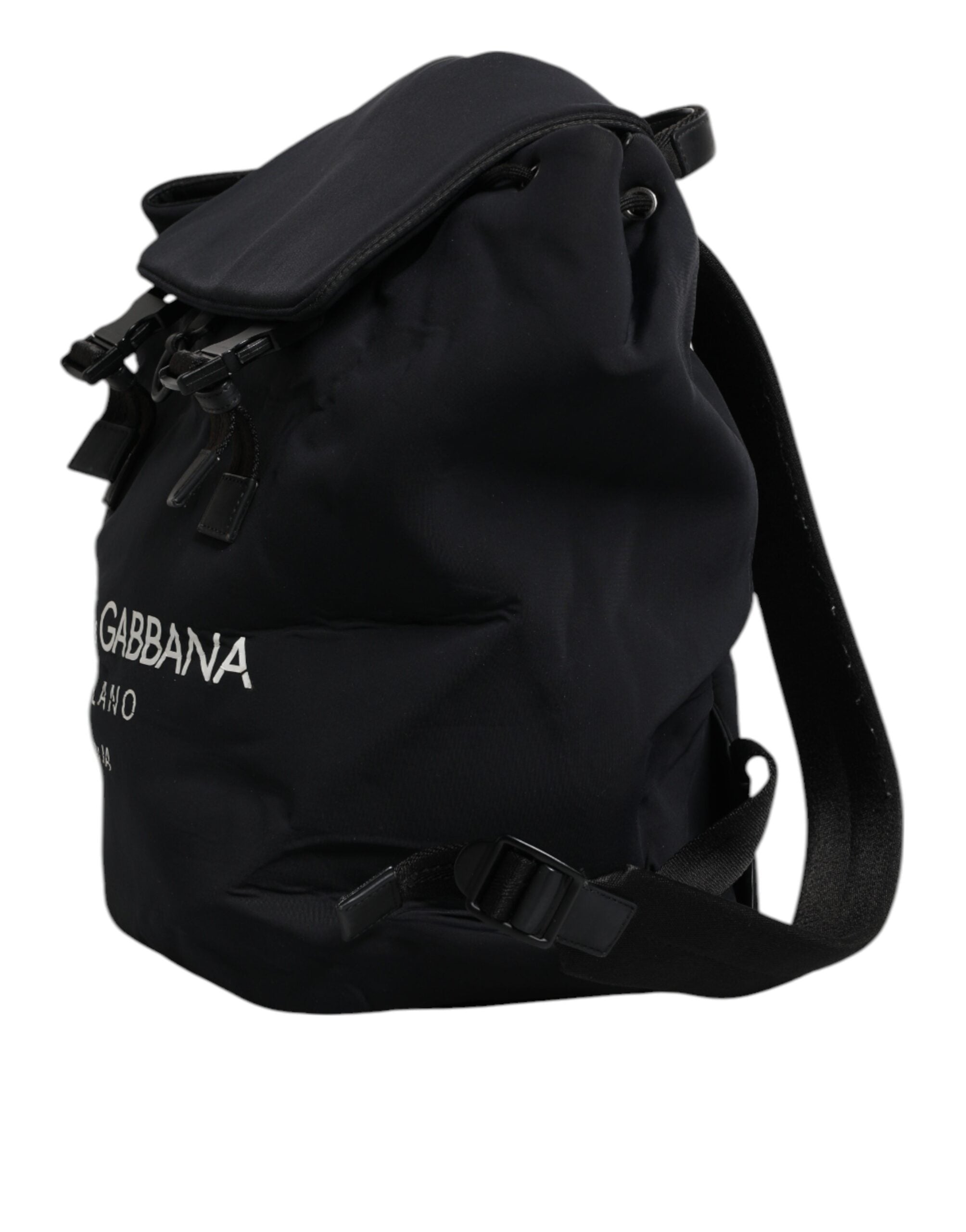 Dolce & Gabbana Black Neoprene Nylon DG Logo School Backpack Men's Bag (Pre-Owned)